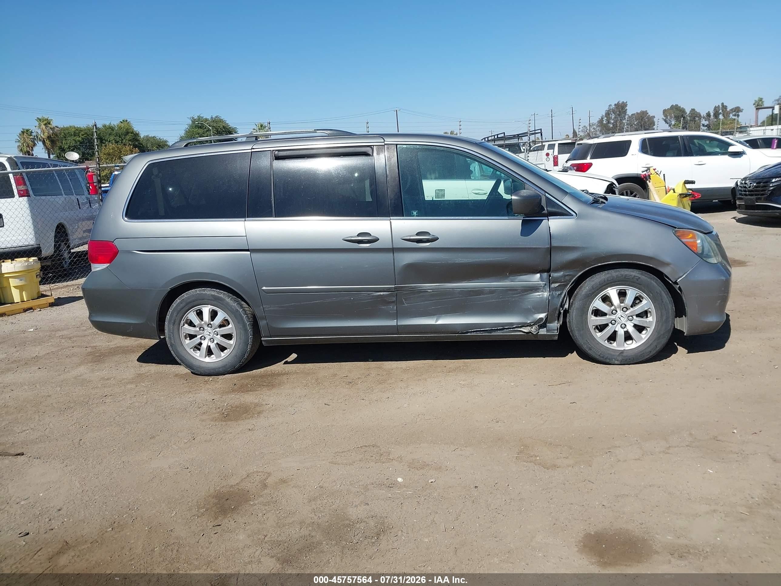 2008 Honda Odyssey Ex Gray vin: 5FNRL38458B405114