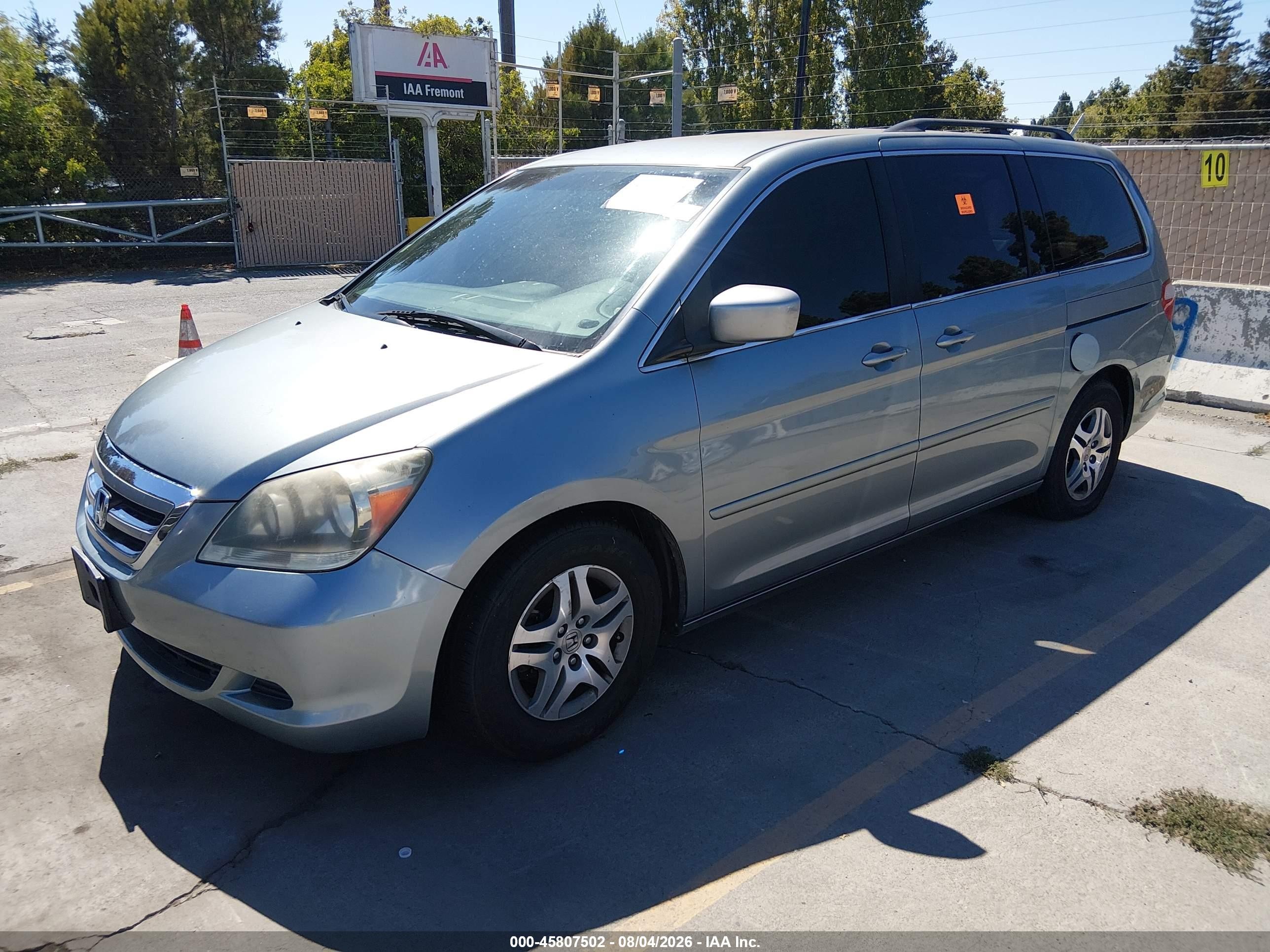 2007 Honda Odyssey Ex Light Blue vin: 5FNRL38467B015699