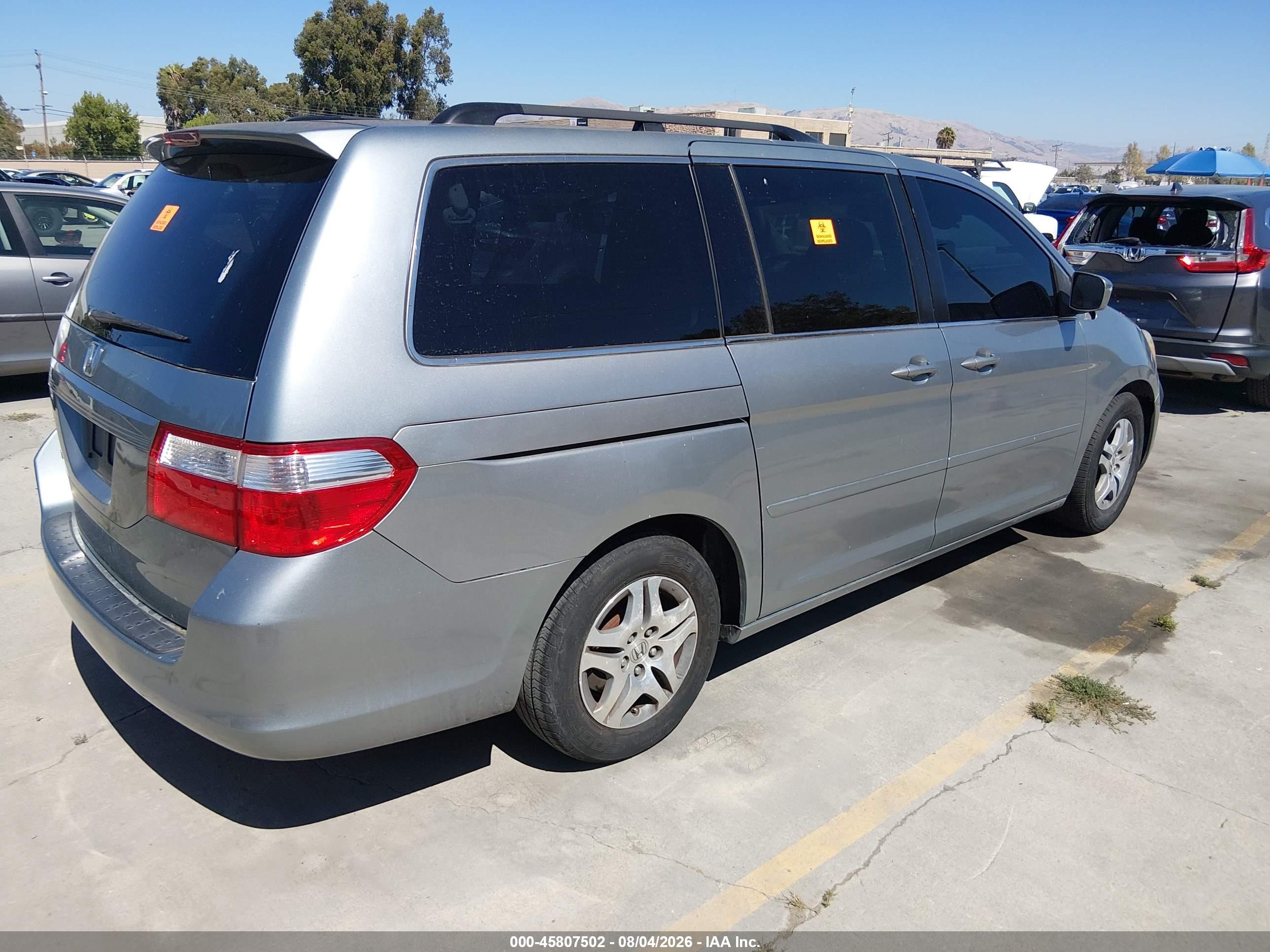 2007 Honda Odyssey Ex Light Blue vin: 5FNRL38467B015699