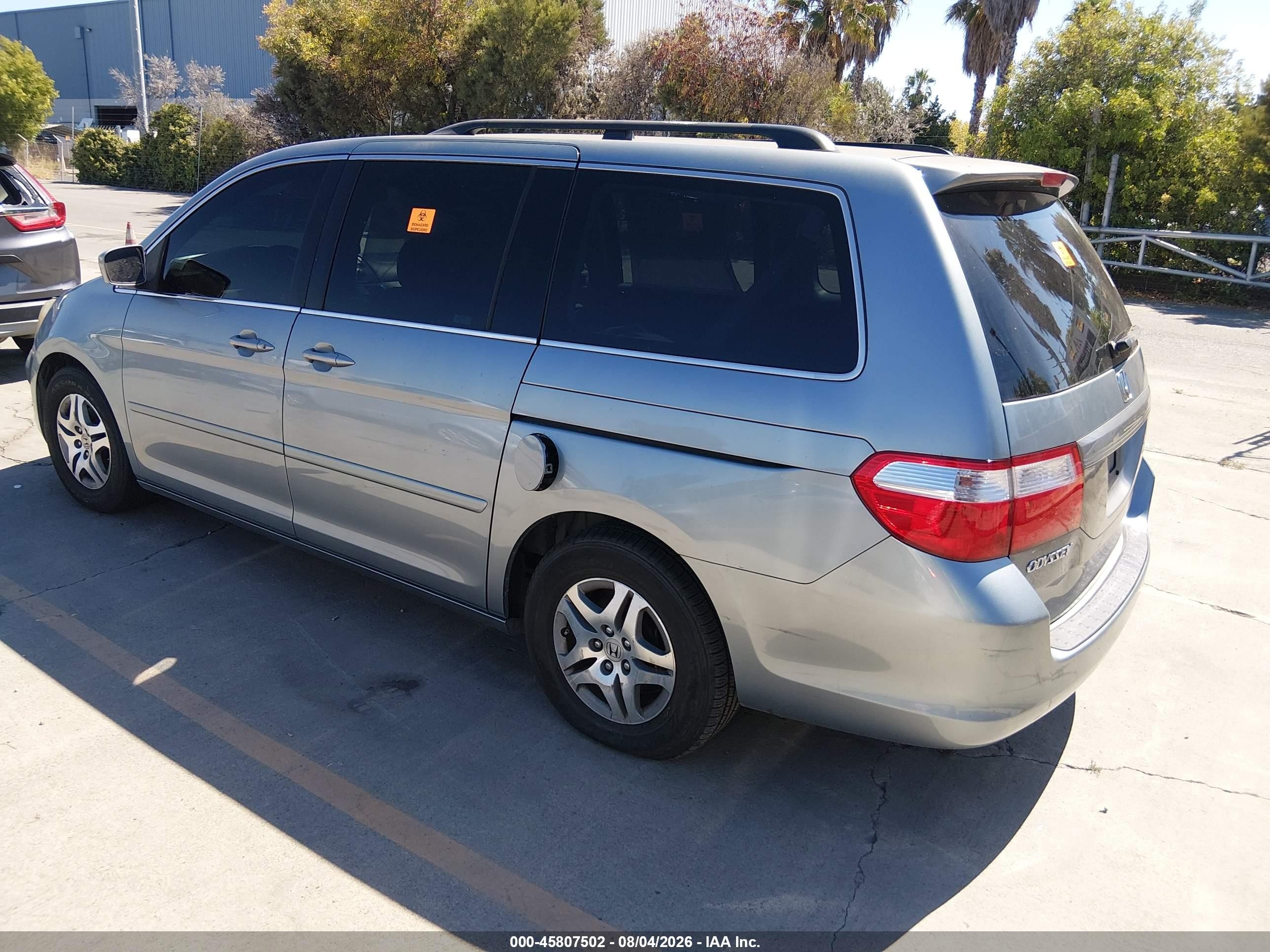 2007 Honda Odyssey Ex Light Blue vin: 5FNRL38467B015699