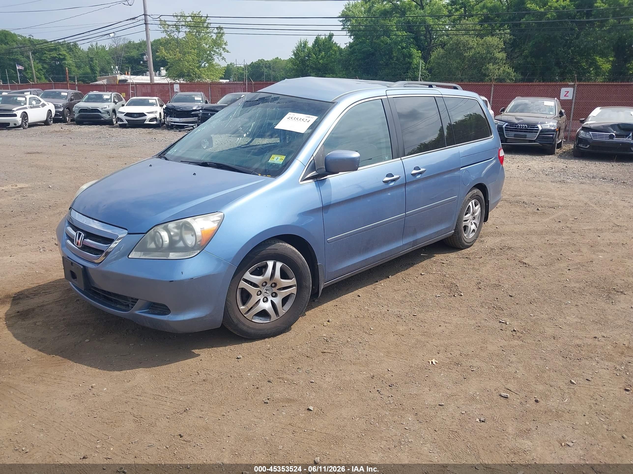 2007 Honda Odyssey Ex Light Blue vin: 5FNRL38467B035936