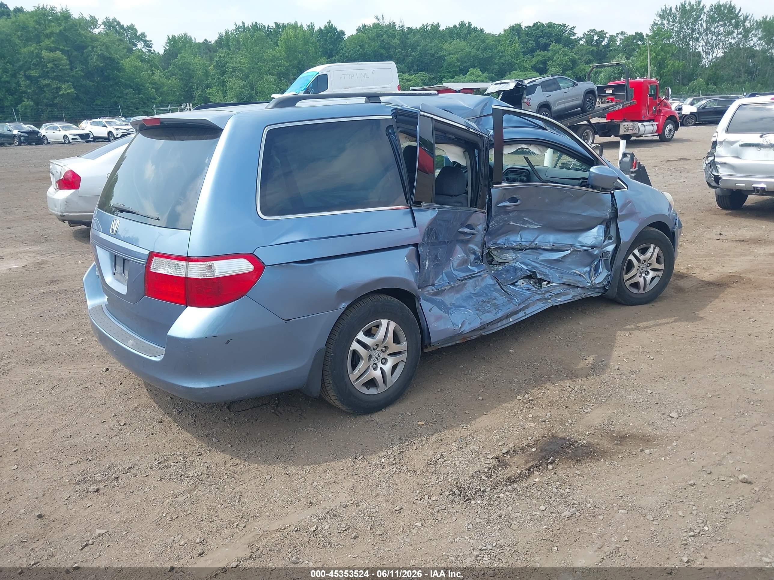 2007 Honda Odyssey Ex Light Blue vin: 5FNRL38467B035936