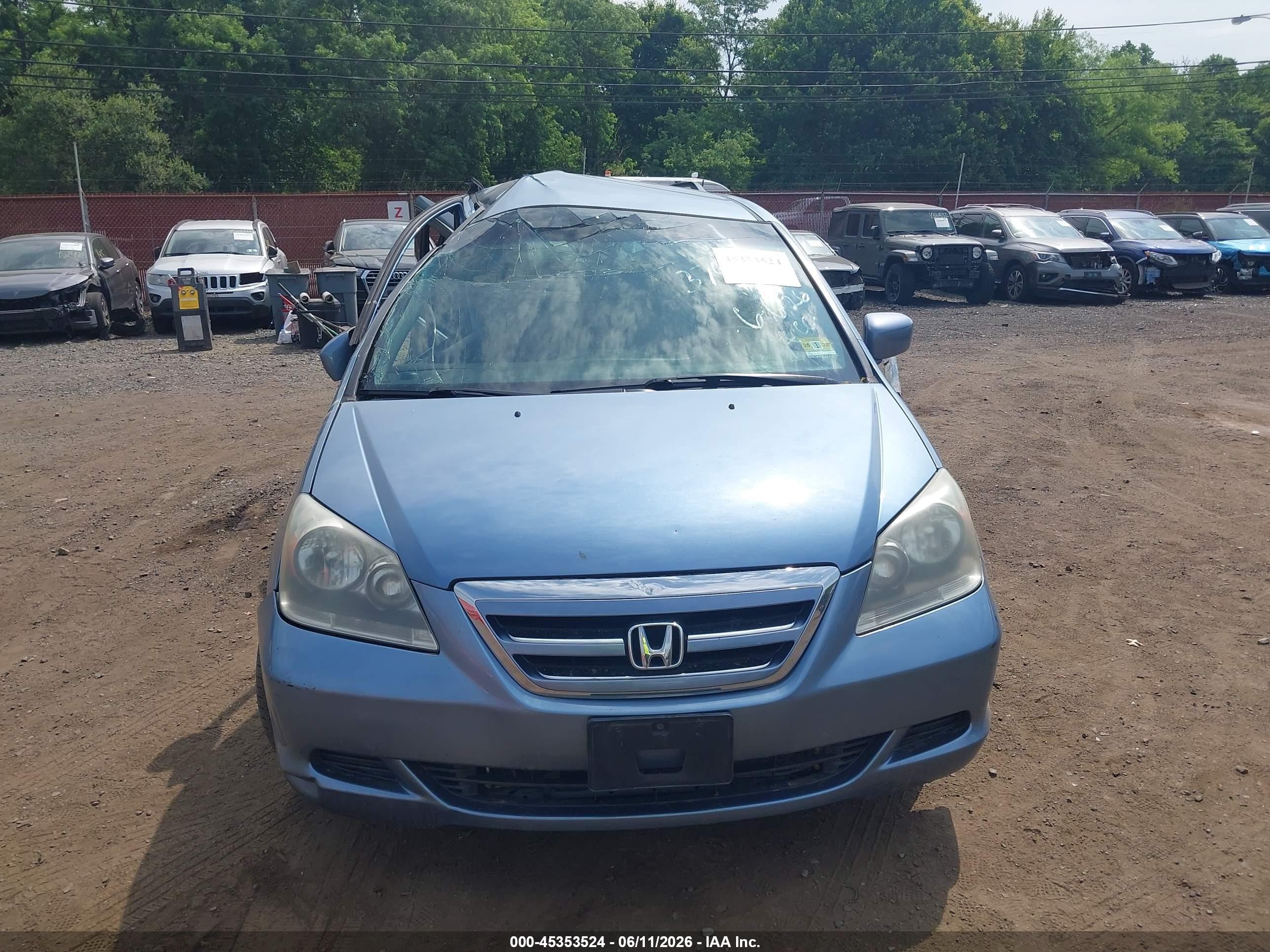2007 Honda Odyssey Ex Light Blue vin: 5FNRL38467B035936