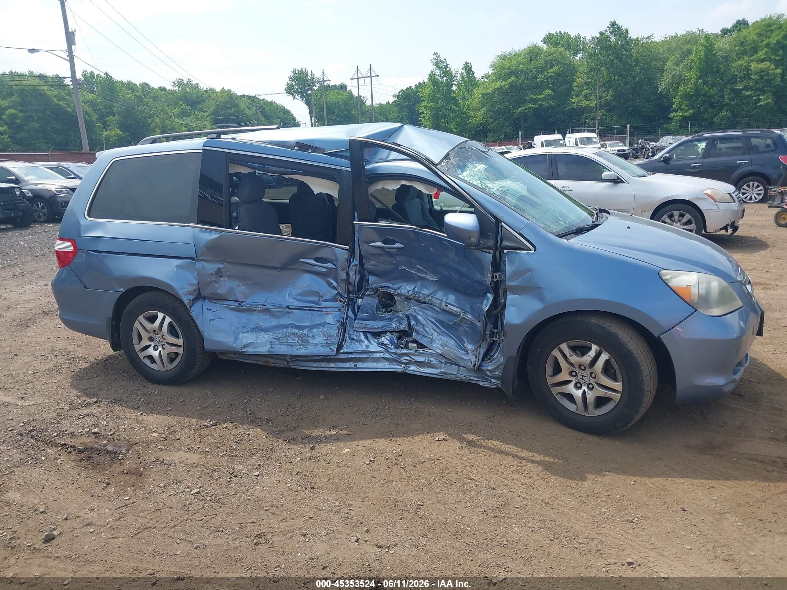 2007 Honda Odyssey Ex Light Blue vin: 5FNRL38467B035936