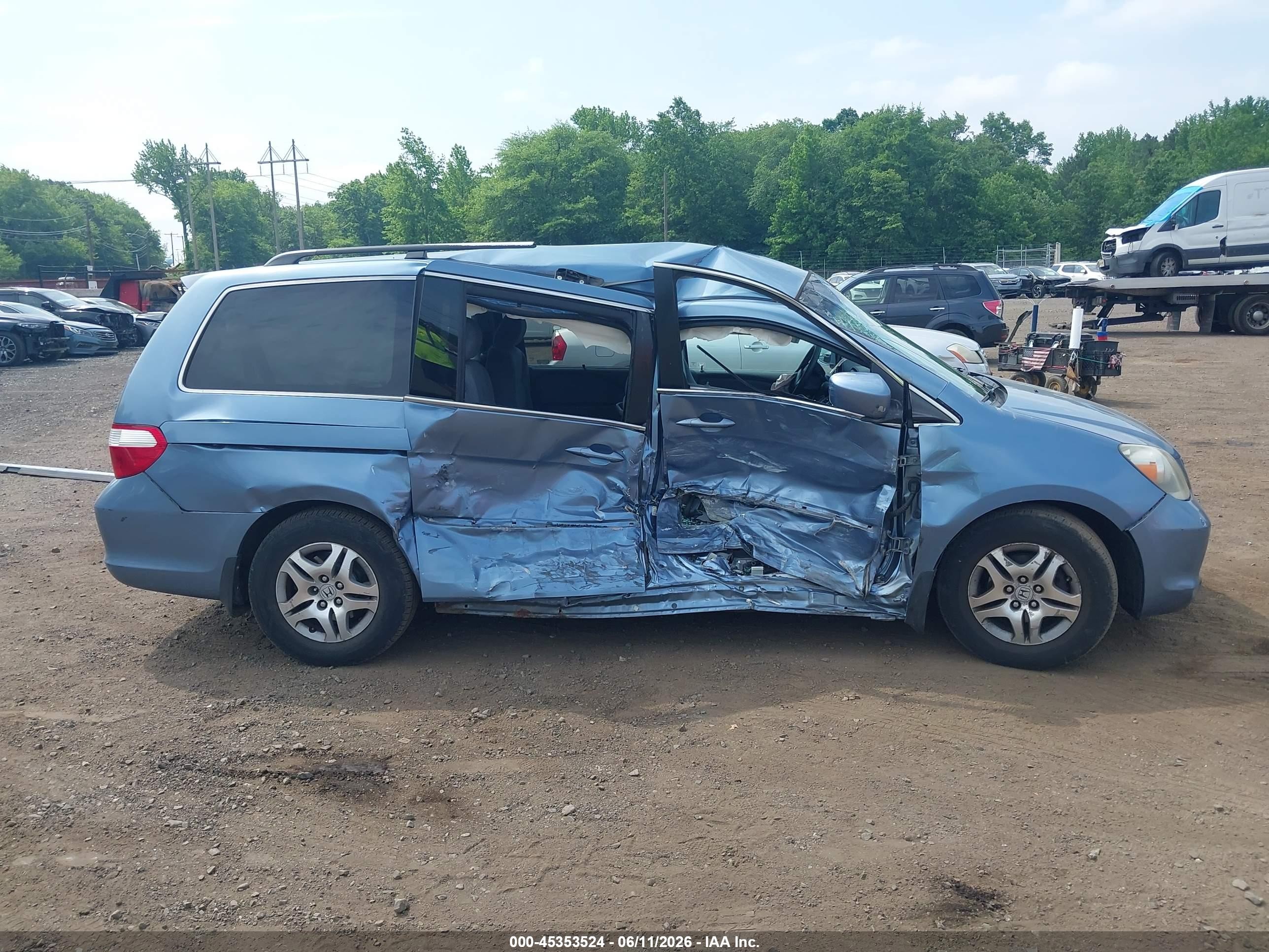2007 Honda Odyssey Ex Light Blue vin: 5FNRL38467B035936