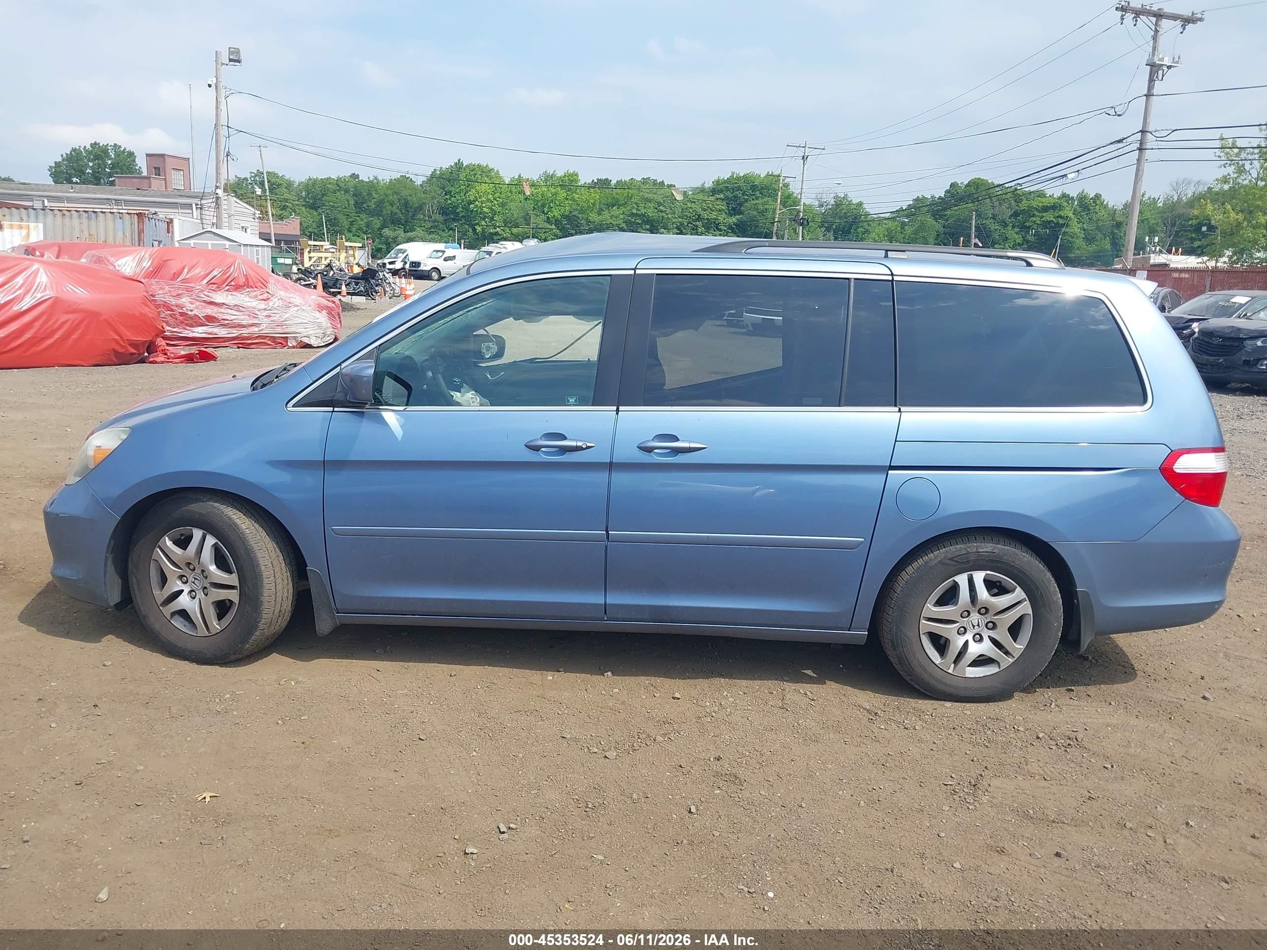 2007 Honda Odyssey Ex Light Blue vin: 5FNRL38467B035936