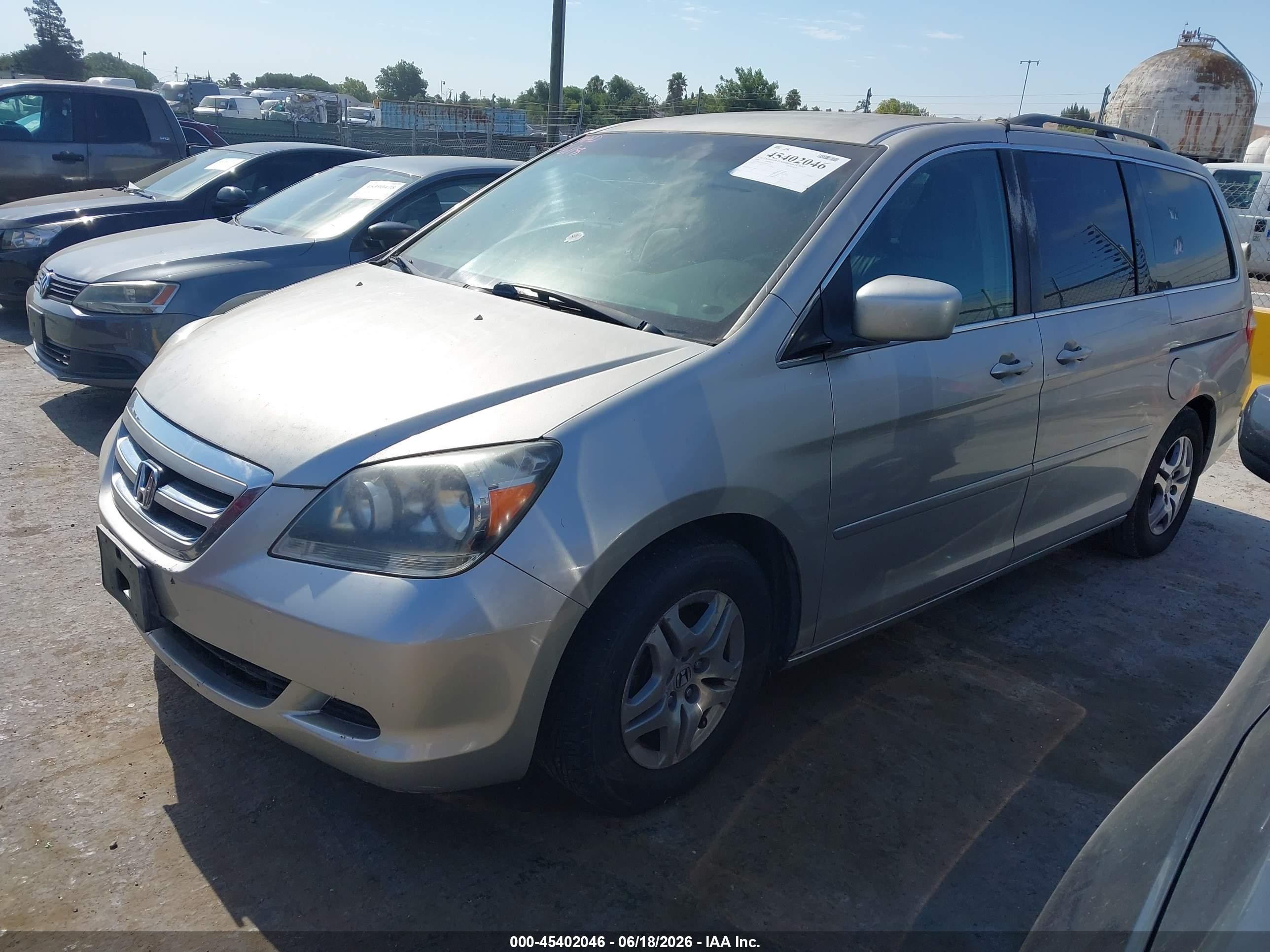 2006 Honda Odyssey Ex Gray vin: 5FNRL38476B041470
