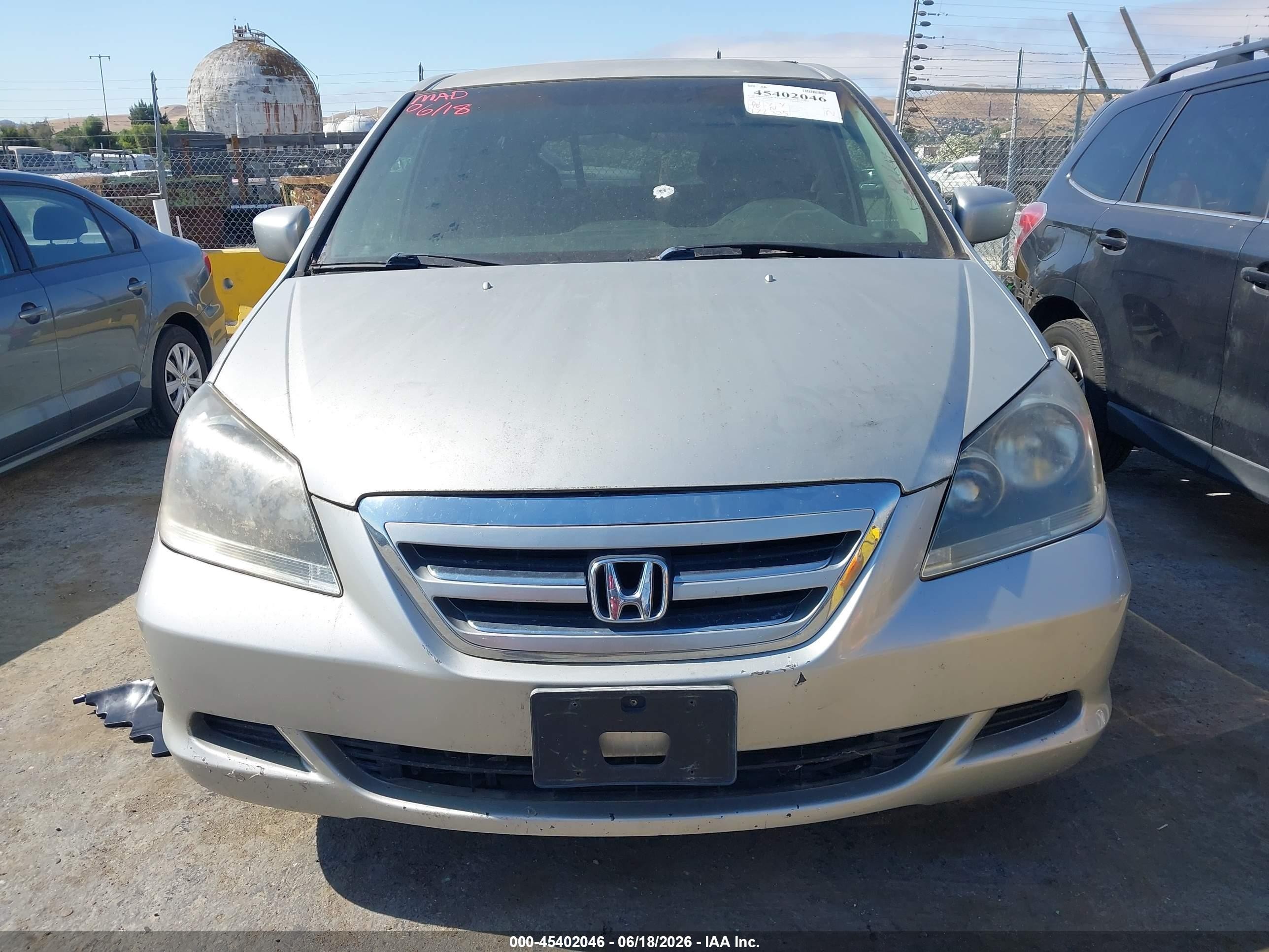 2006 Honda Odyssey Ex Gray vin: 5FNRL38476B041470