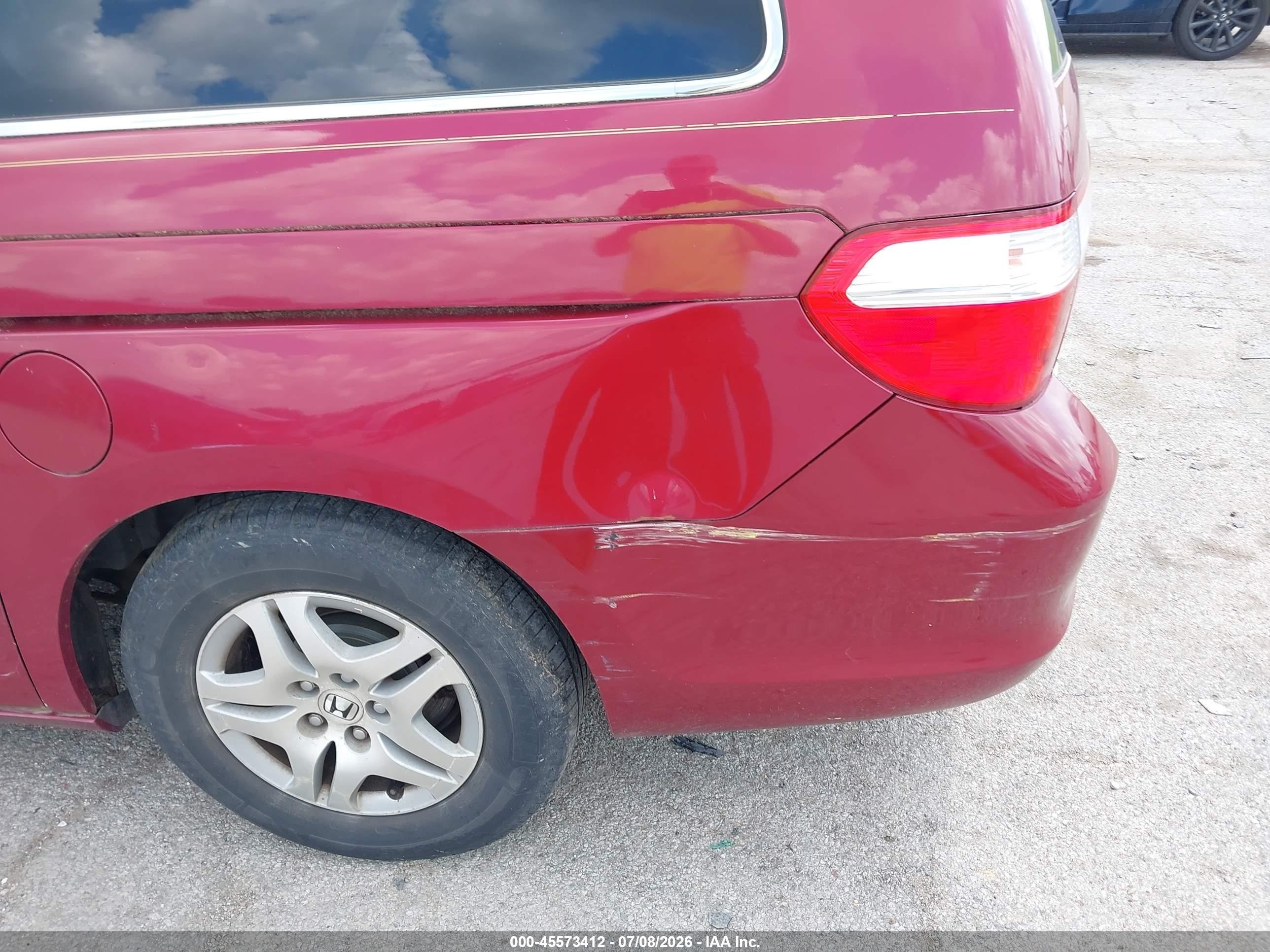 2006 Honda Odyssey Ex Burgundy vin: 5FNRL38476B404737
