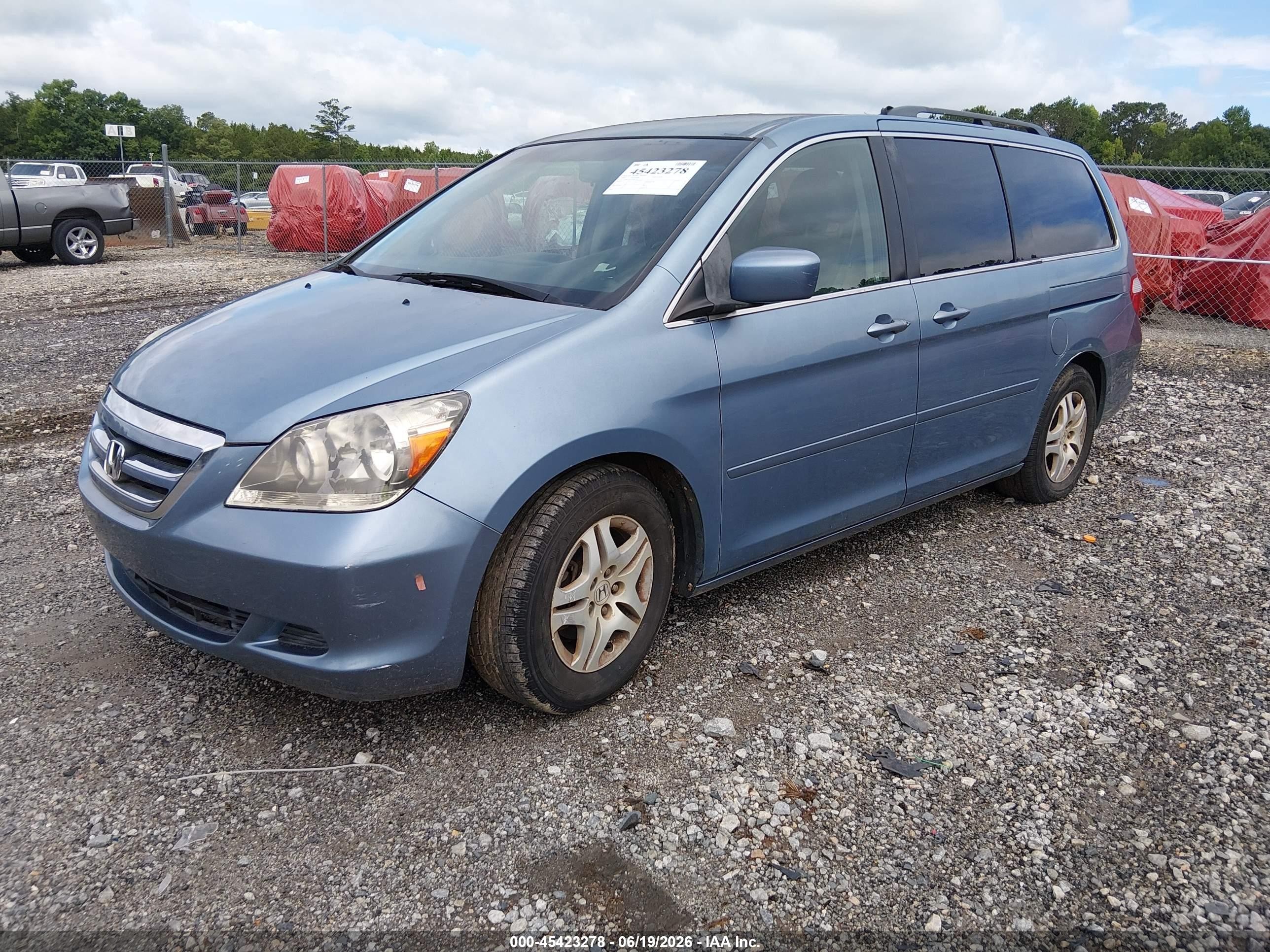 2007 Honda Odyssey Ex Blue vin: 5FNRL38477B082909