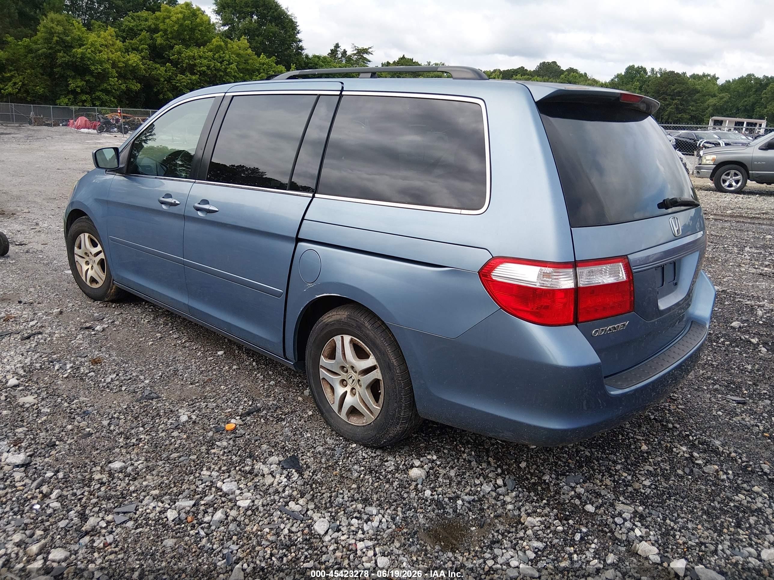 2007 Honda Odyssey Ex Blue vin: 5FNRL38477B082909