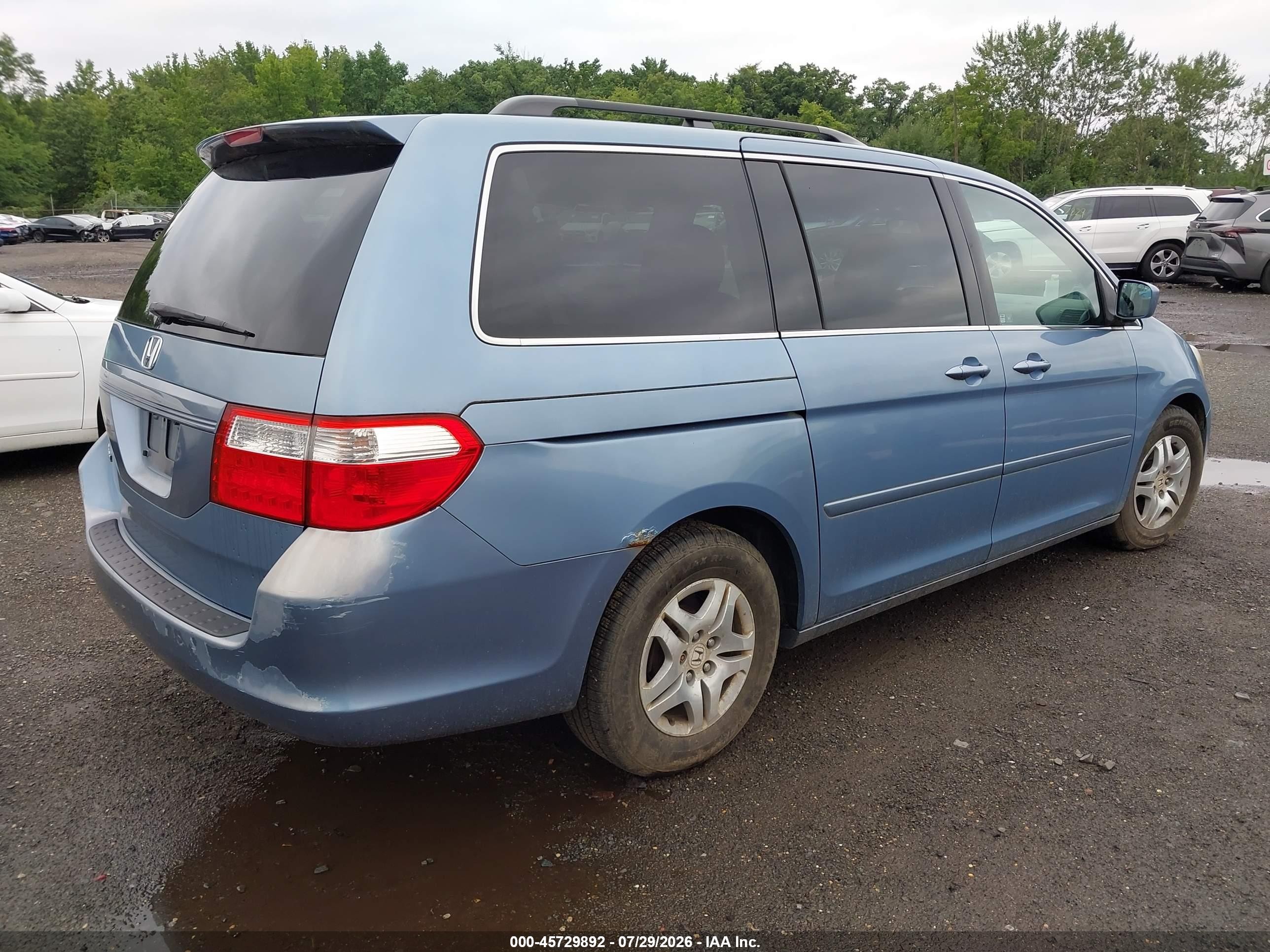 2007 Honda Odyssey Ex Light Blue vin: 5FNRL38477B104939