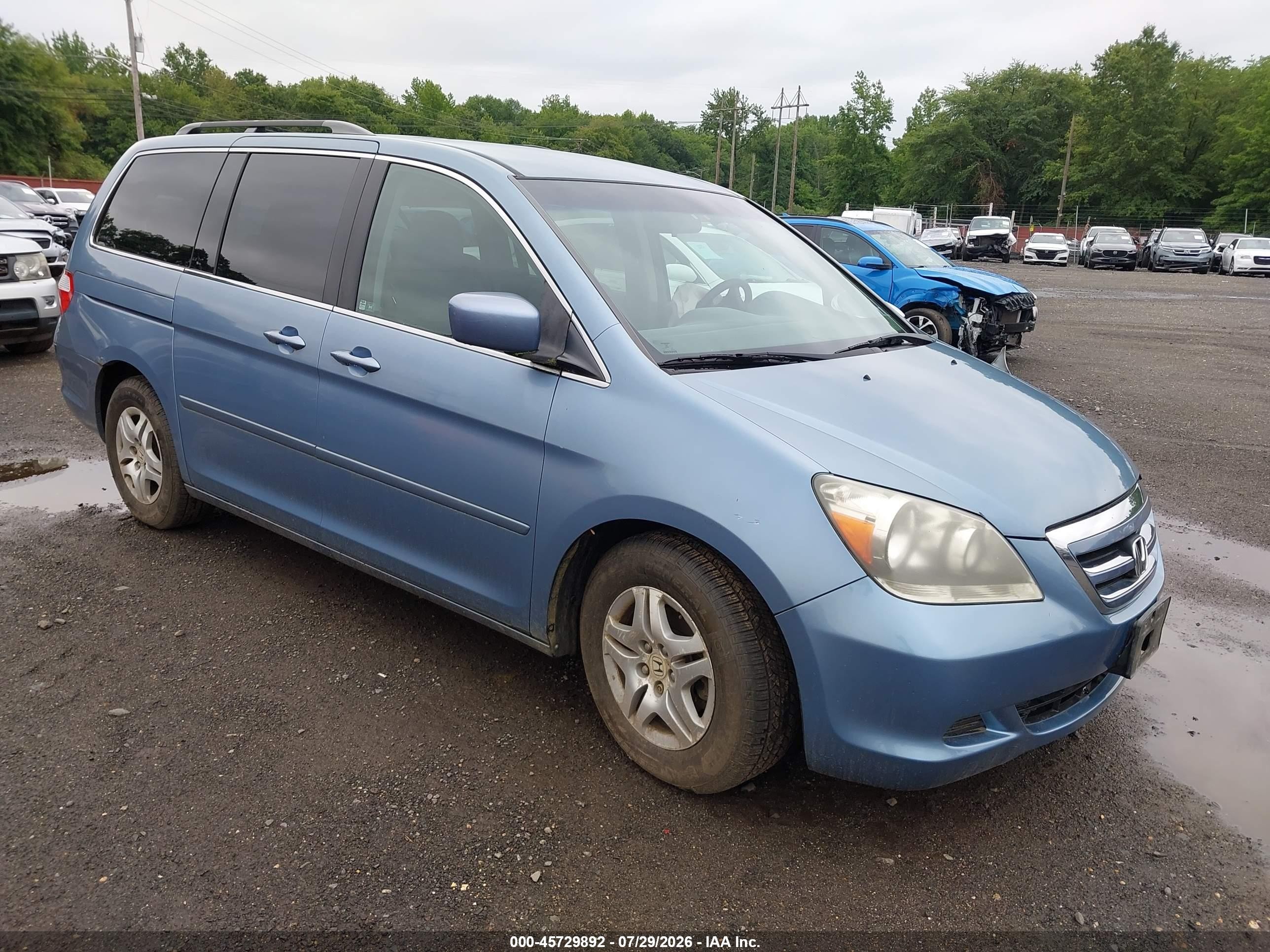 2007 Honda Odyssey Ex Light Blue vin: 5FNRL38477B104939