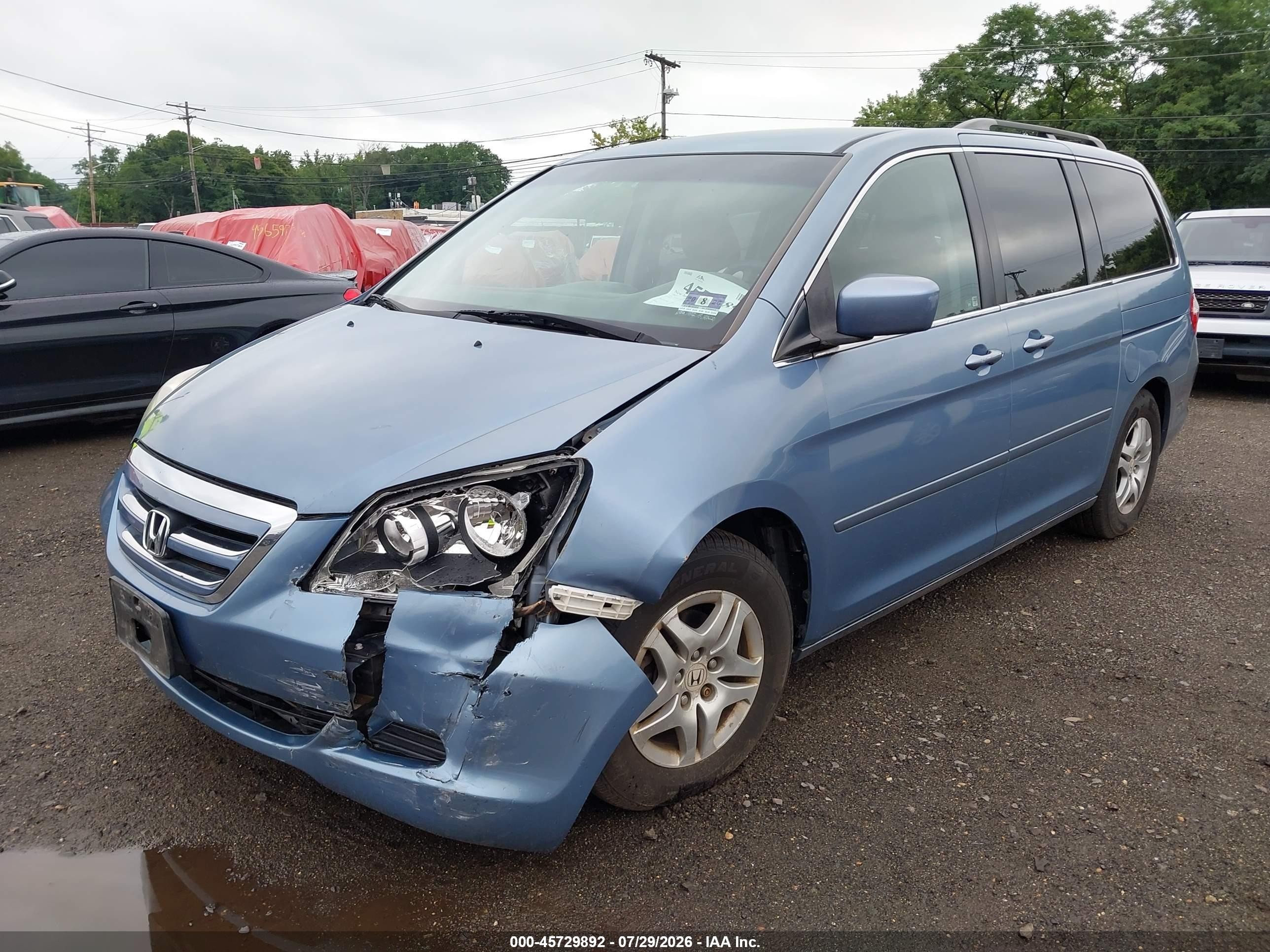 2007 Honda Odyssey Ex Light Blue vin: 5FNRL38477B104939