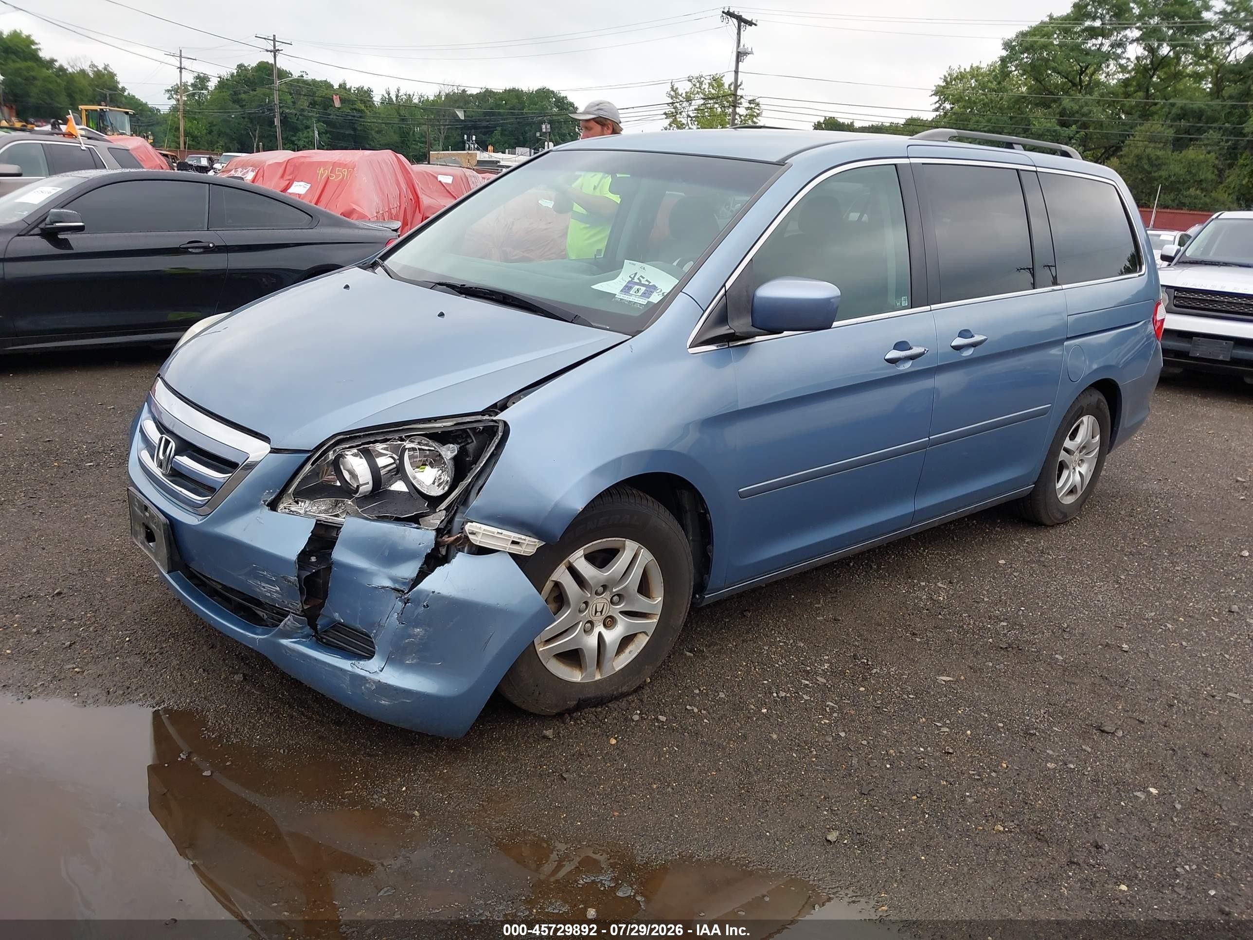 2007 Honda Odyssey Ex Light Blue vin: 5FNRL38477B104939