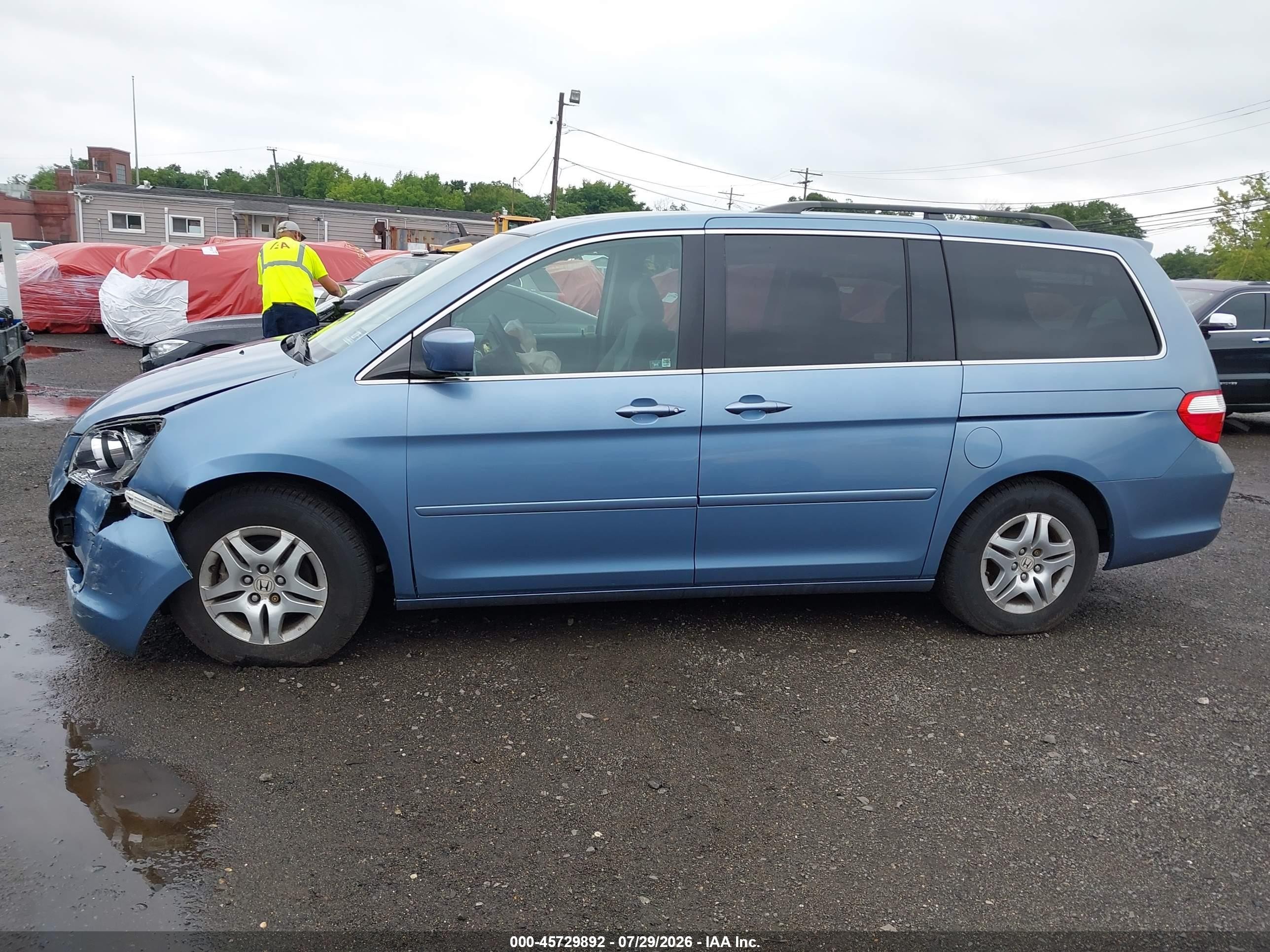 2007 Honda Odyssey Ex Light Blue vin: 5FNRL38477B104939