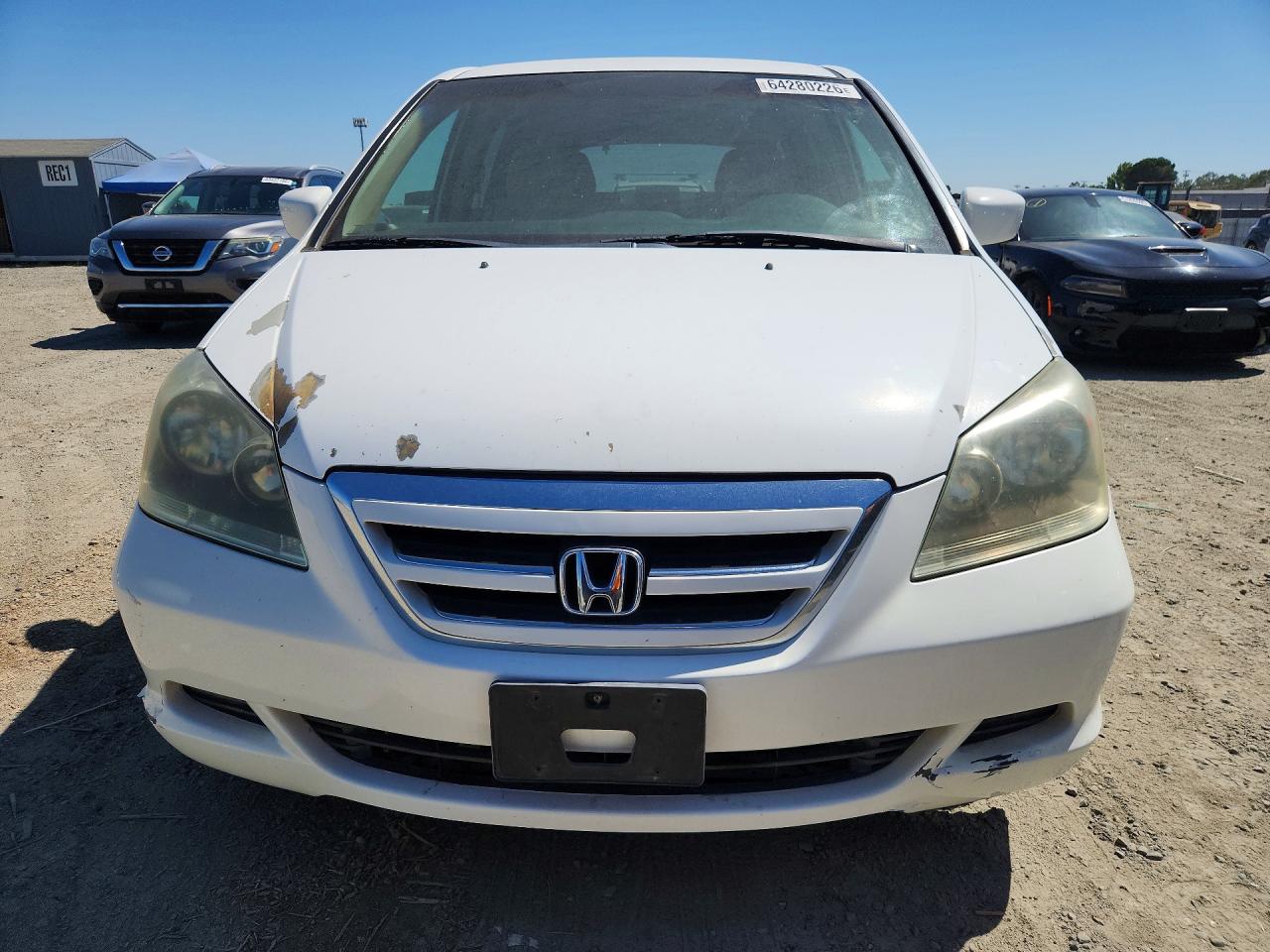 2007 Honda Odyssey Ex White vin: 5FNRL38477B139299