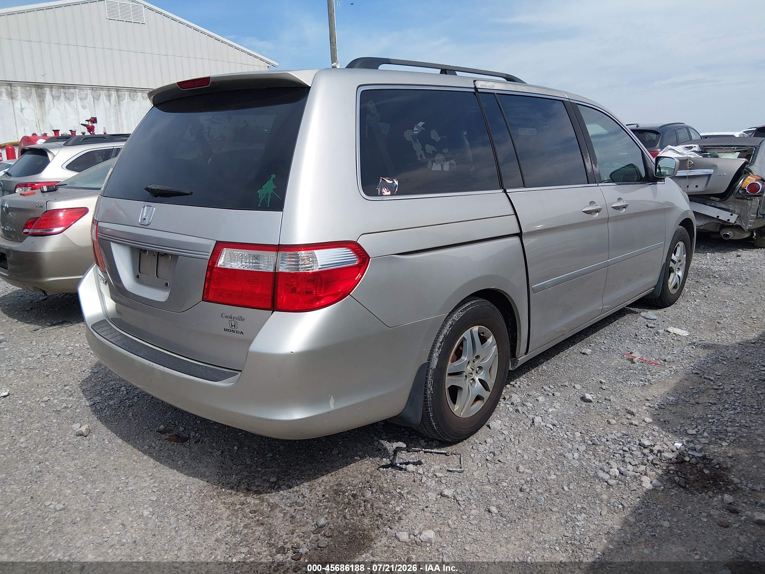 2007 Honda Odyssey Ex Silver vin: 5FNRL38477B410619