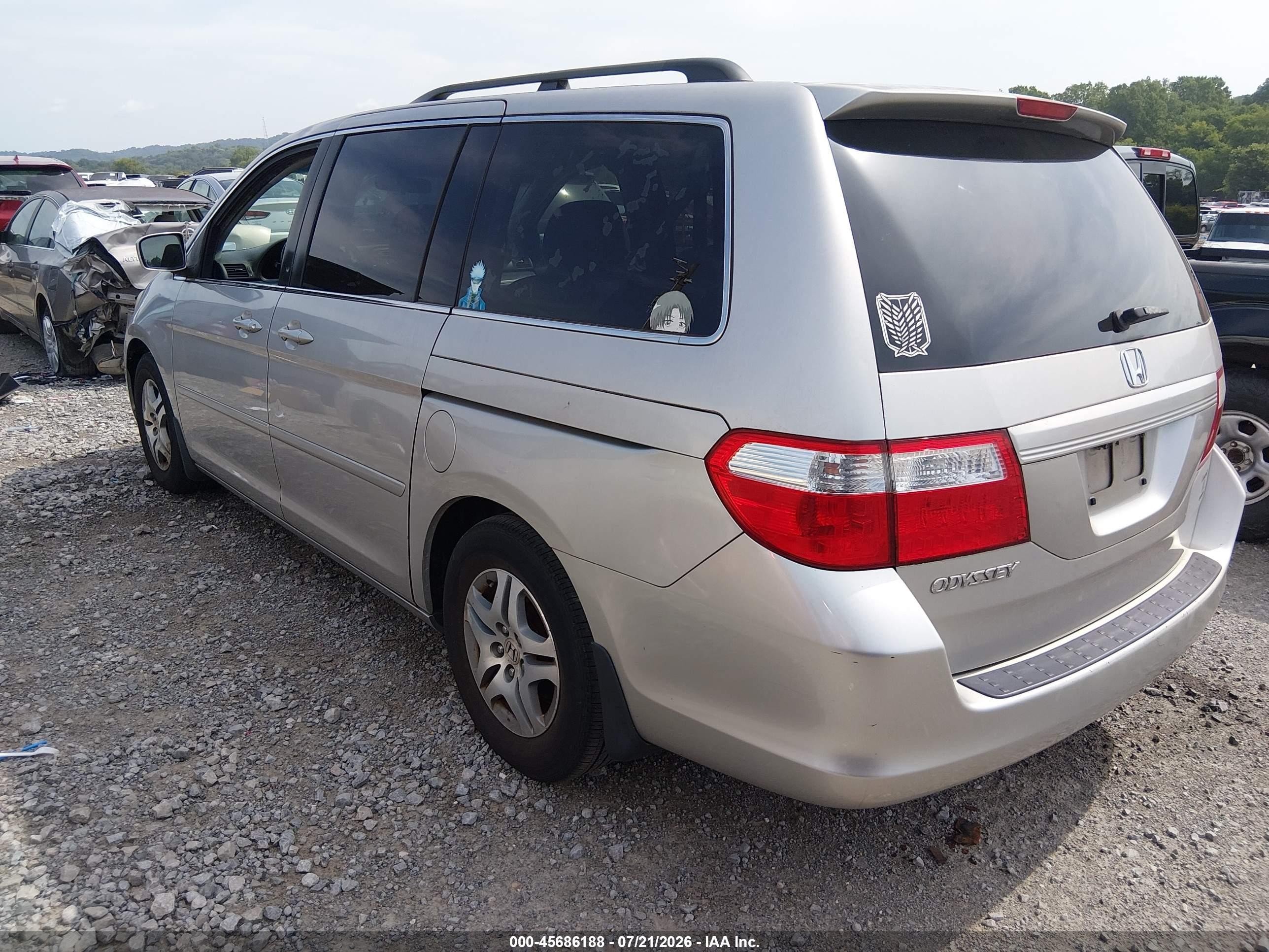2007 Honda Odyssey Ex Silver vin: 5FNRL38477B410619