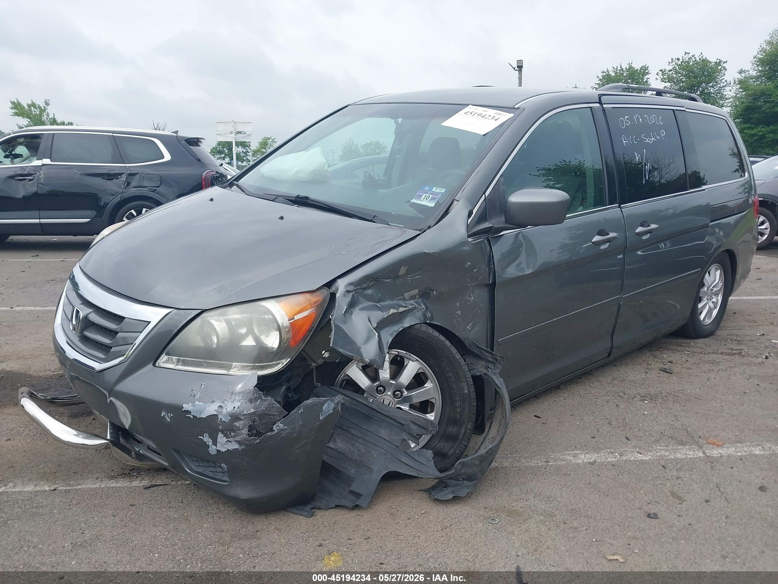2008 Honda Odyssey Ex Gray vin: 5FNRL38478B079509