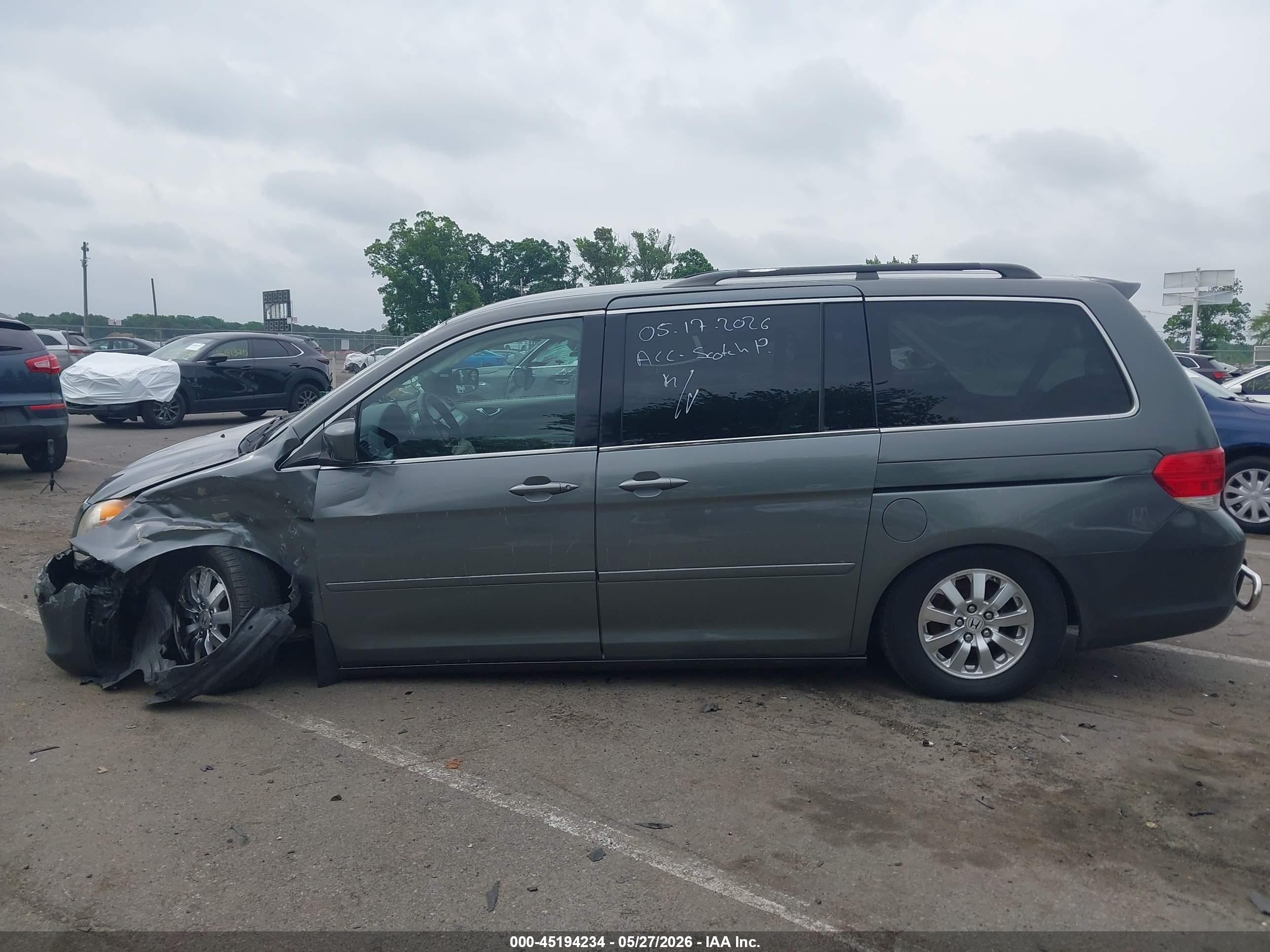 2008 Honda Odyssey Ex Gray vin: 5FNRL38478B079509