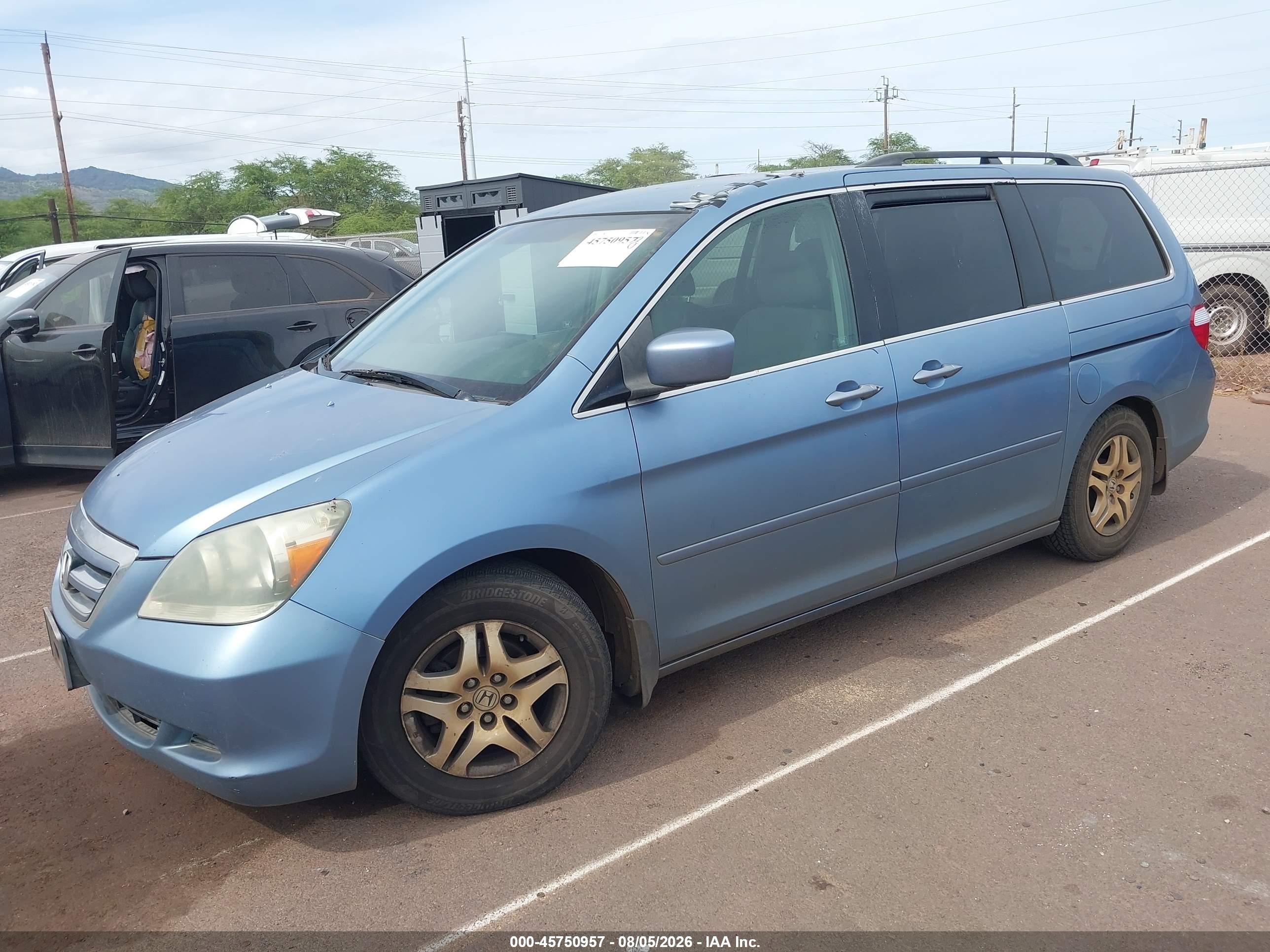 2005 Honda Odyssey Ex Blue vin: 5FNRL38485B072810