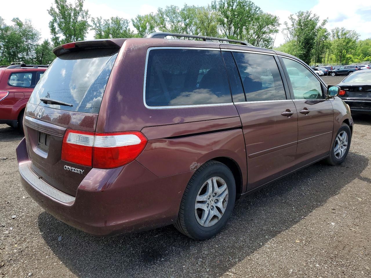 2007 Honda Odyssey Ex Burgundy vin: 5FNRL38487B015350