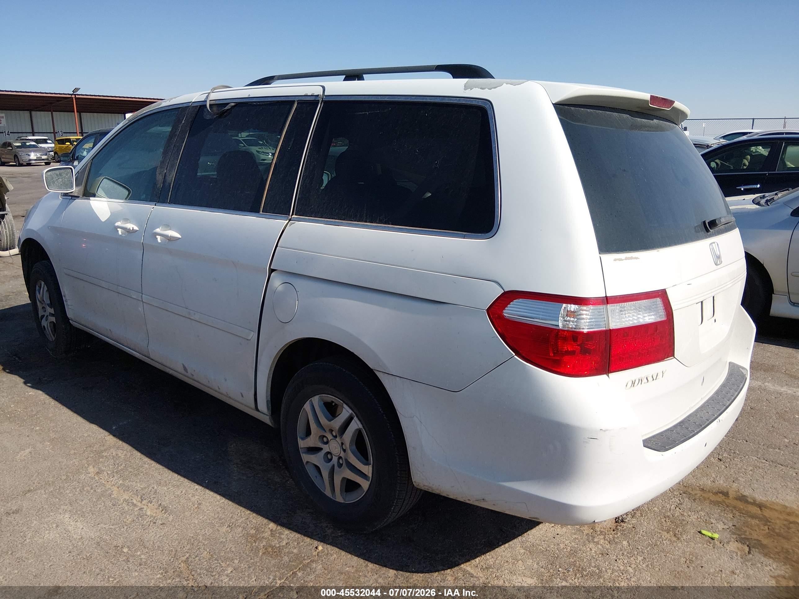 2007 Honda Odyssey Ex White vin: 5FNRL38487B036733