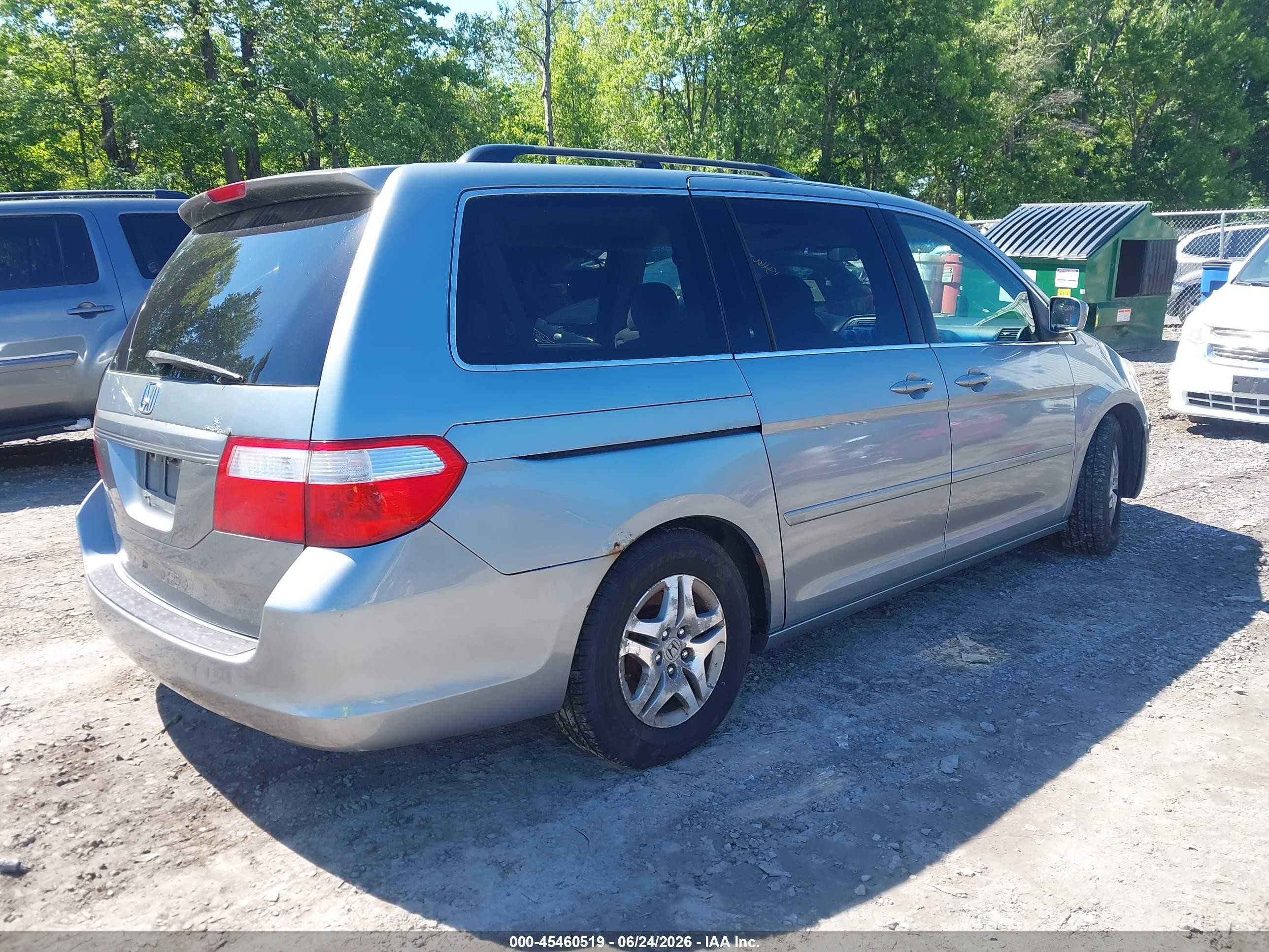 2007 Honda Odyssey Ex Blue vin: 5FNRL38487B044024