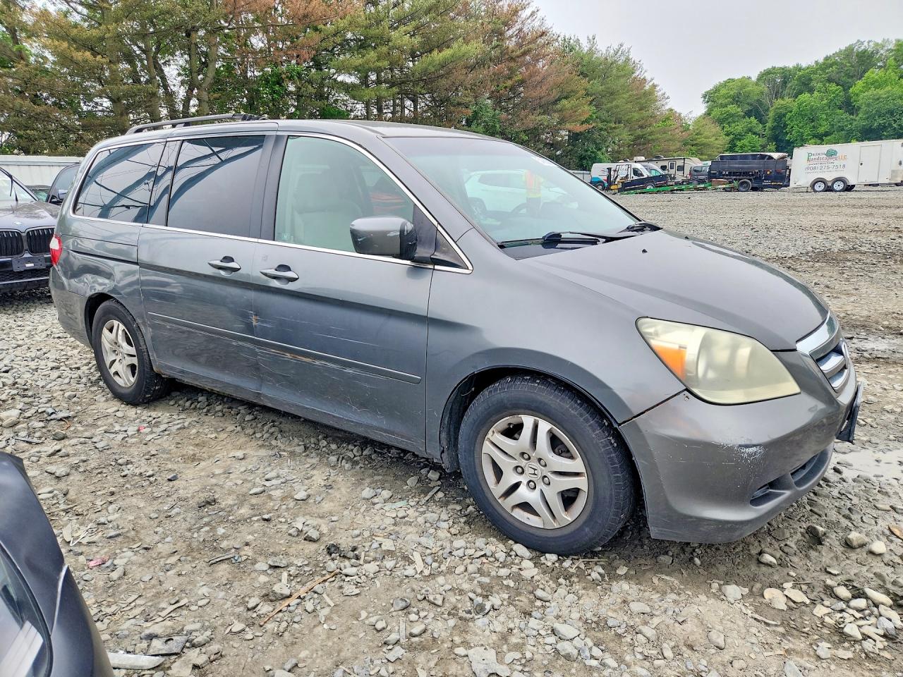2007 Honda Odyssey Ex Gray vin: 5FNRL38487B436422