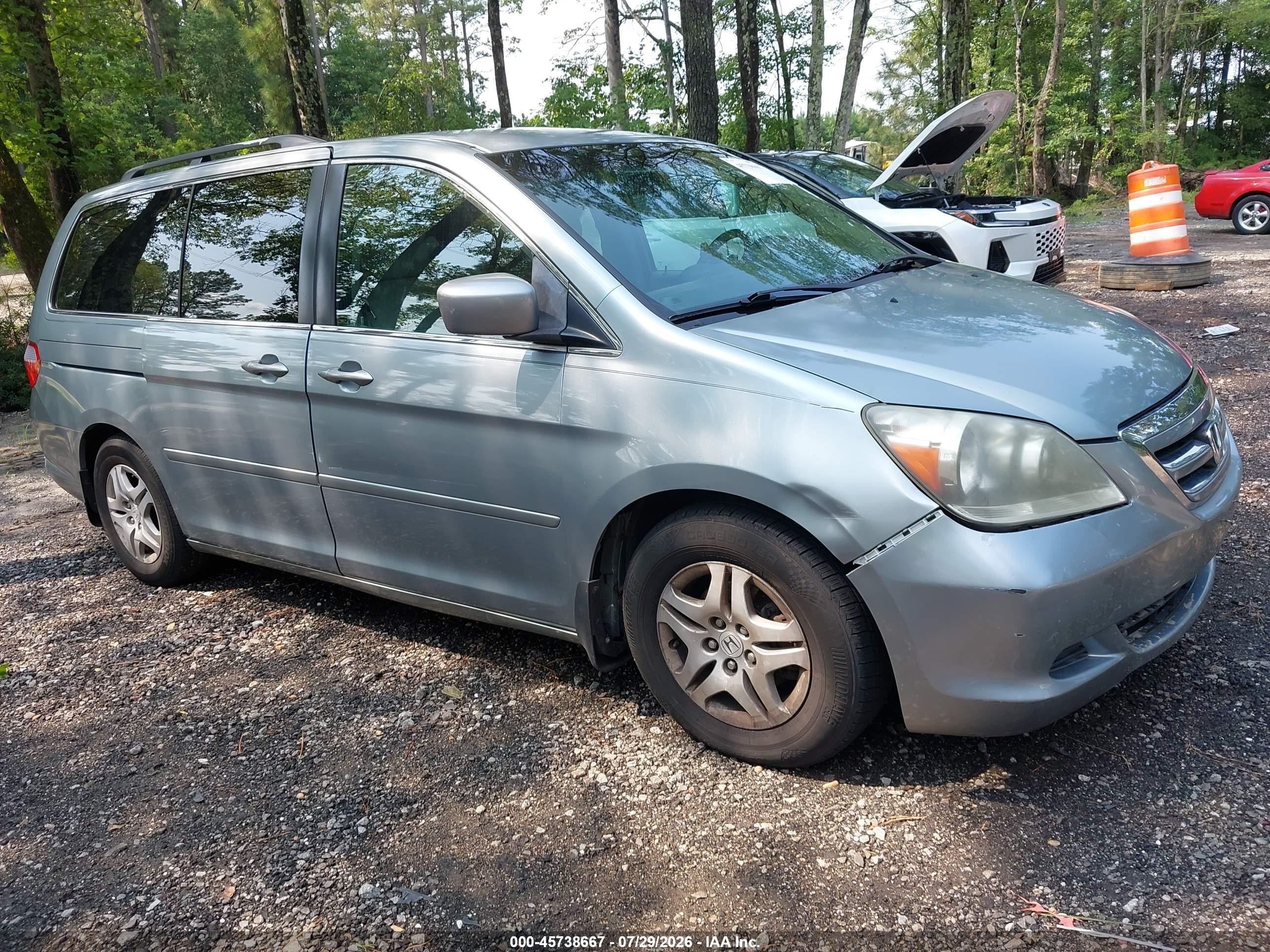 2007 Honda Odyssey Ex Light Blue vin: 5FNRL38497B028575