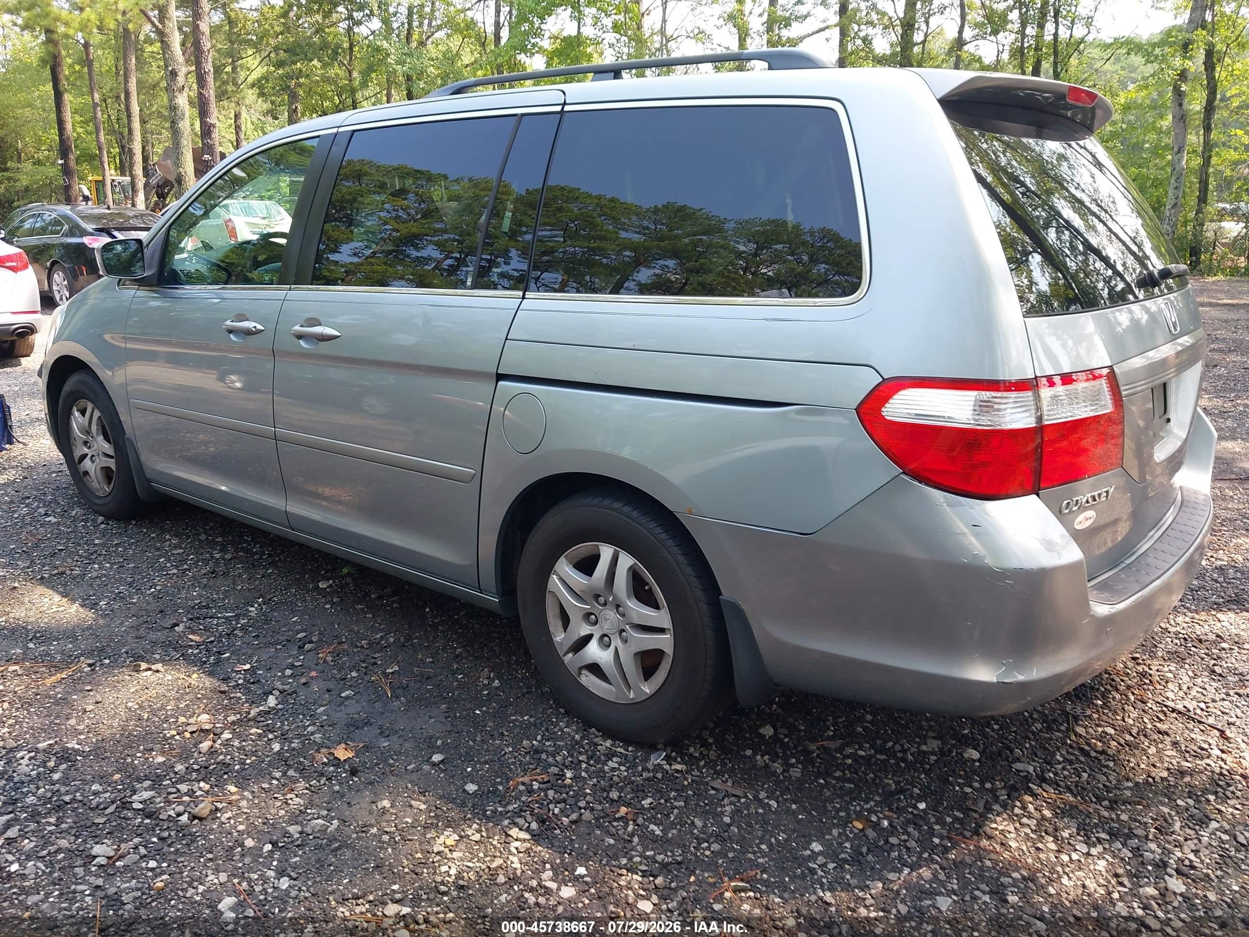 2007 Honda Odyssey Ex Light Blue vin: 5FNRL38497B028575