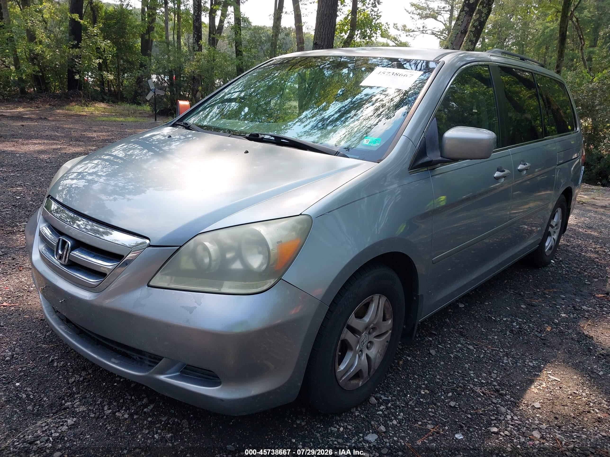 2007 Honda Odyssey Ex Light Blue vin: 5FNRL38497B028575