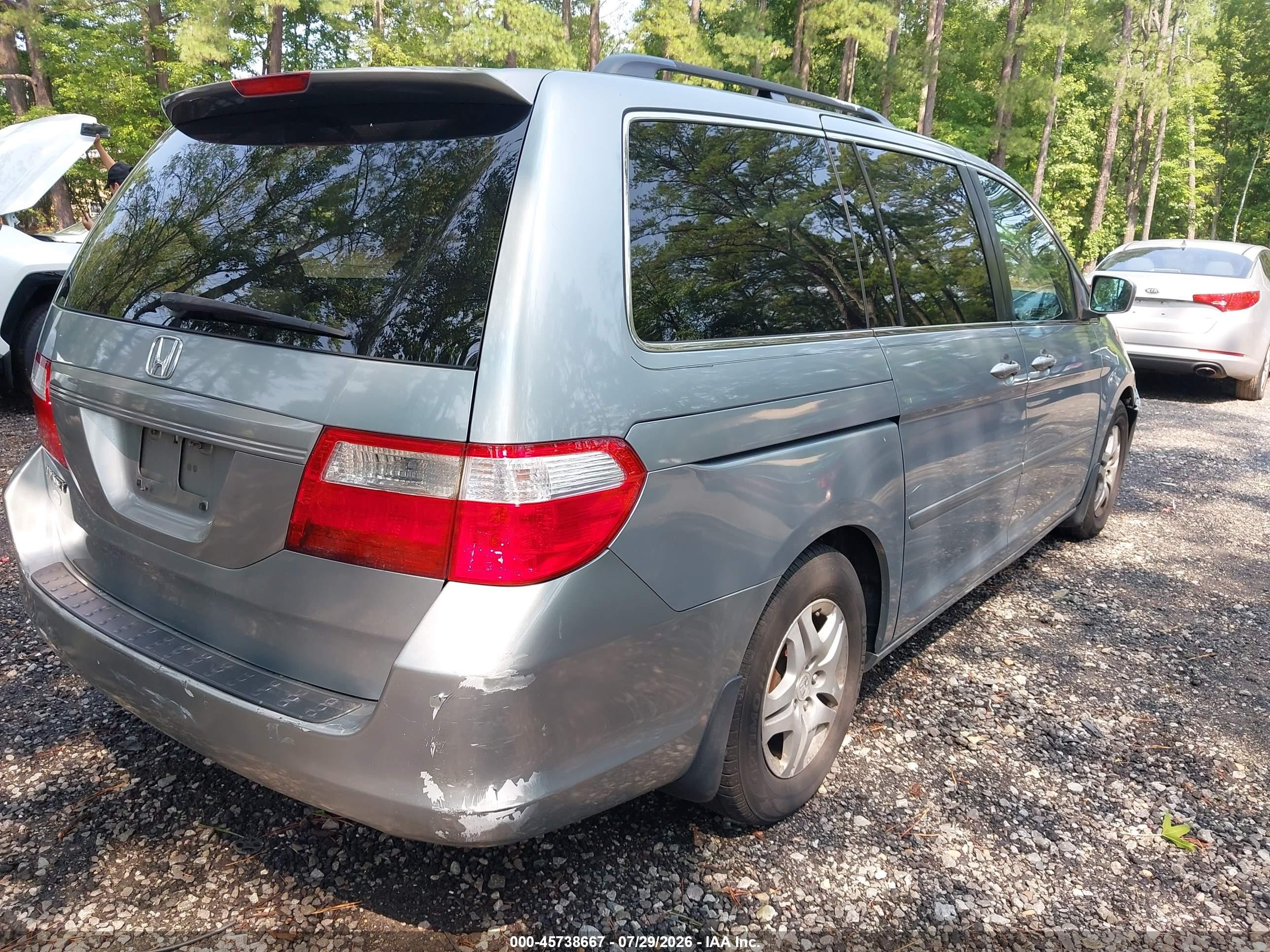 2007 Honda Odyssey Ex Light Blue vin: 5FNRL38497B028575