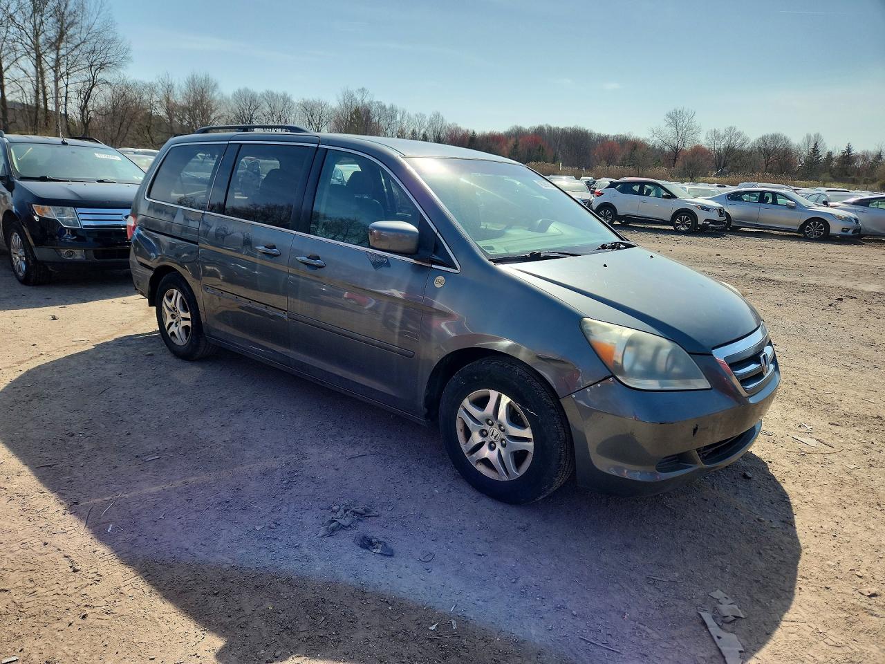 2007 Honda Odyssey Ex Gray vin: 5FNRL38497B451690