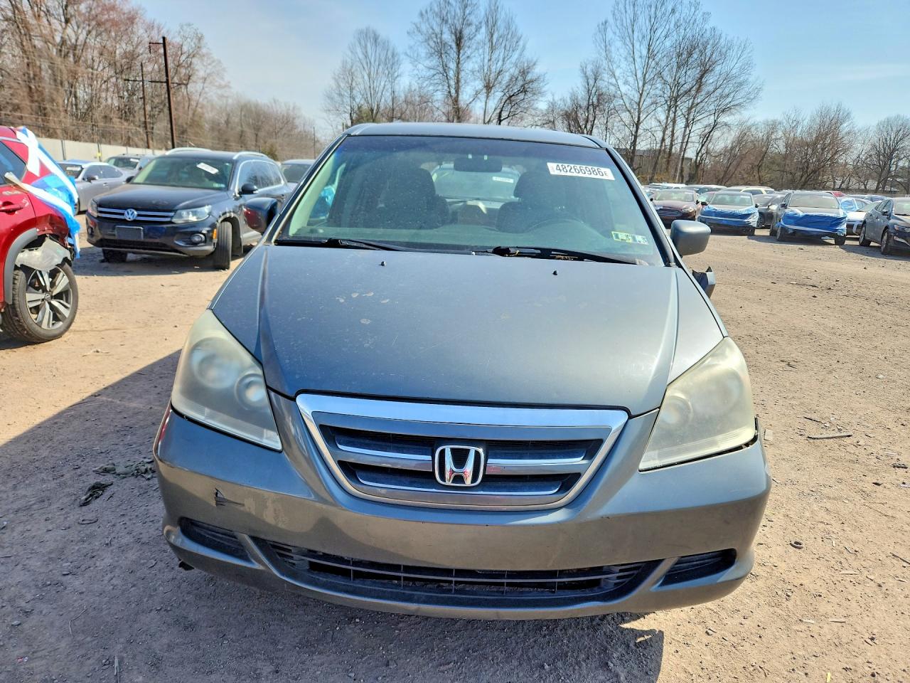 2007 Honda Odyssey Ex Gray vin: 5FNRL38497B451690