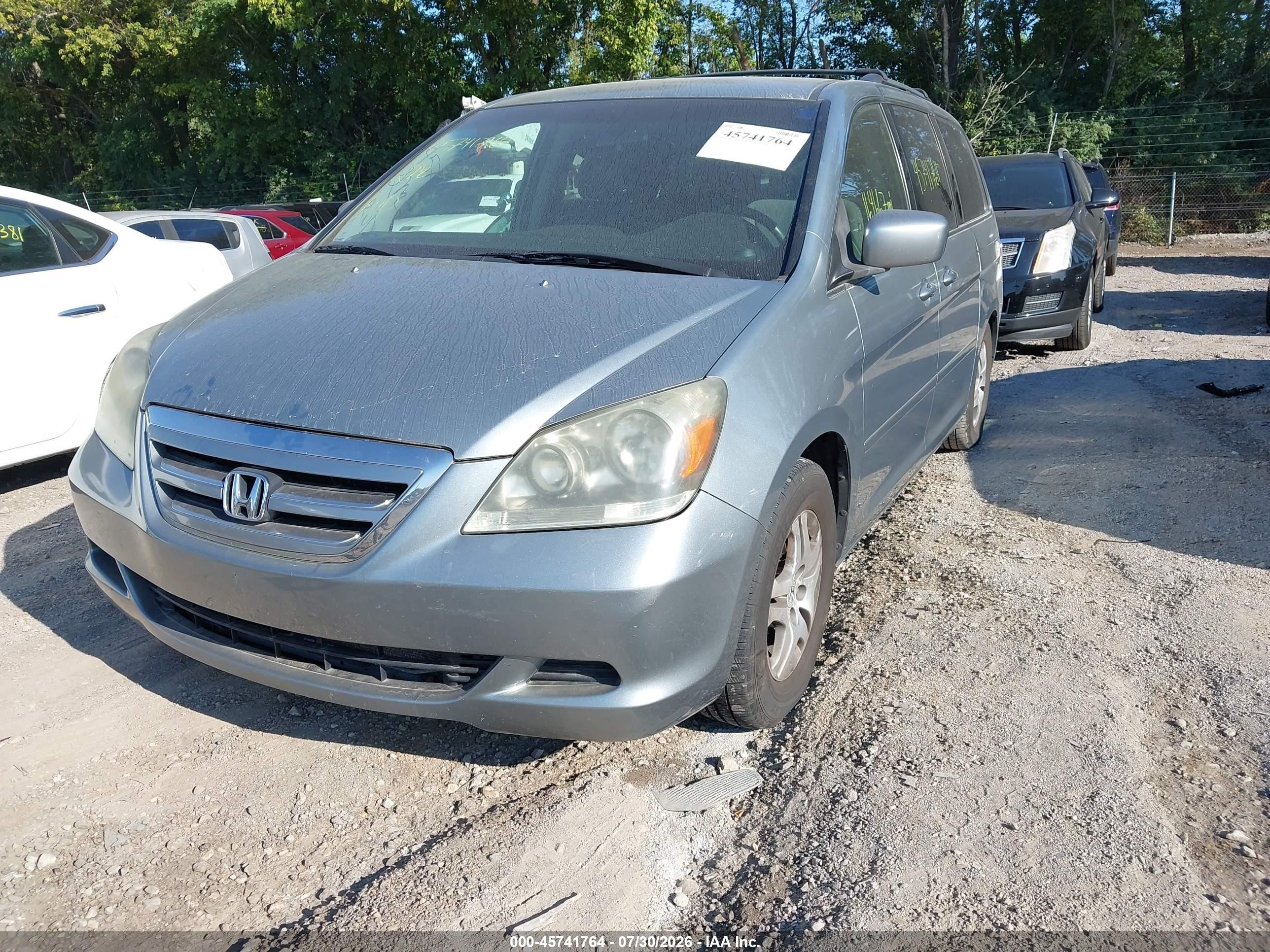 2005 Honda Odyssey Ex Gray vin: 5FNRL384X5B054437