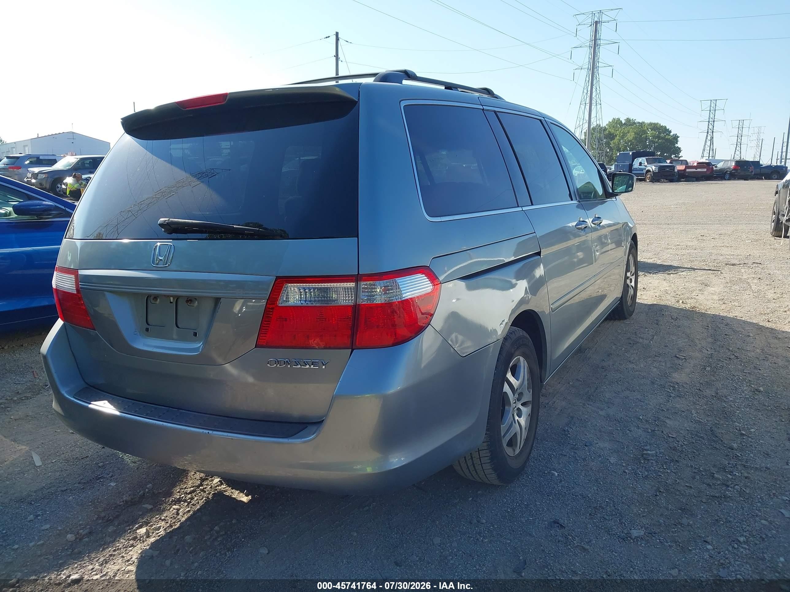 2005 Honda Odyssey Ex Gray vin: 5FNRL384X5B054437