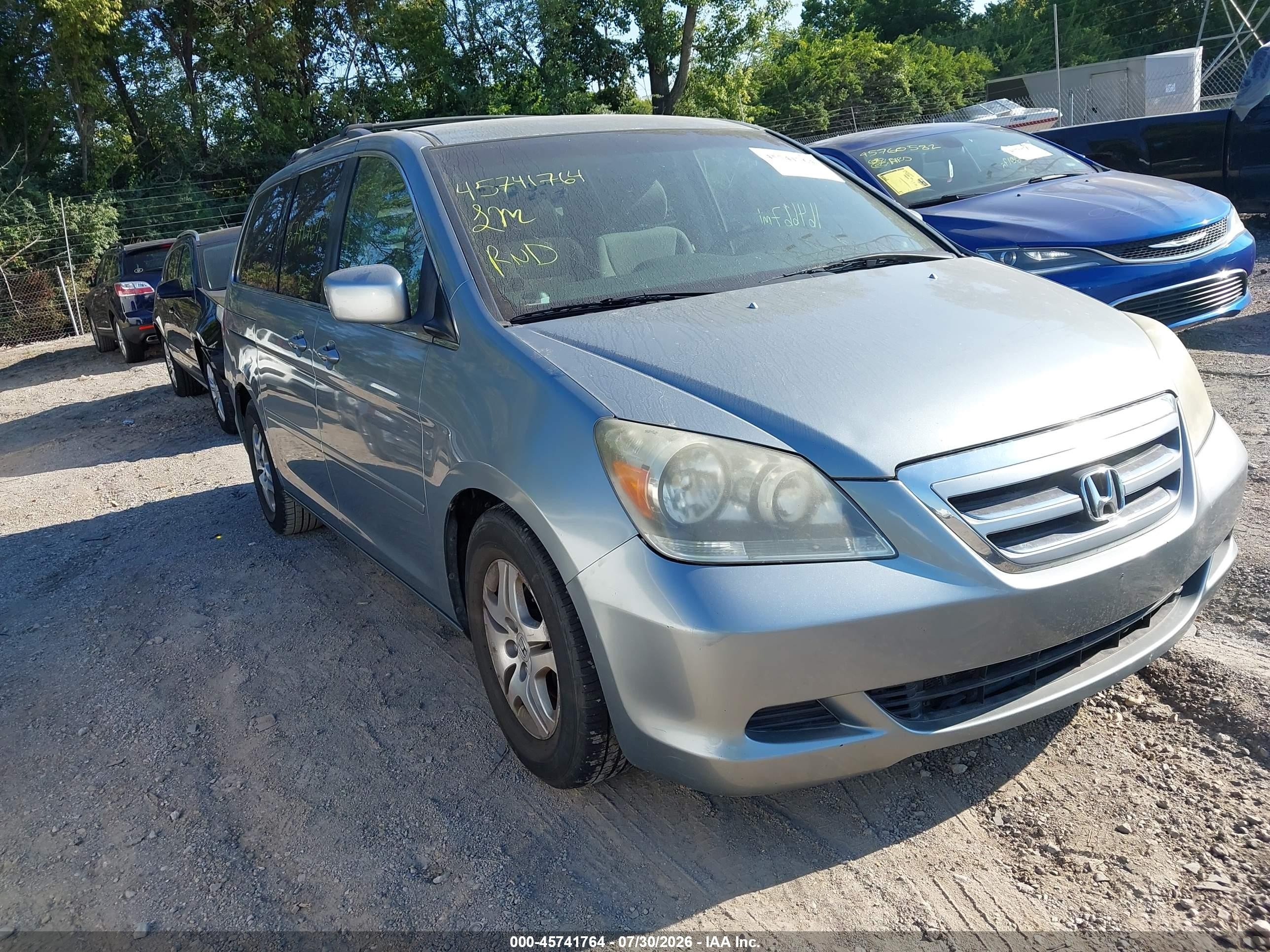 2005 Honda Odyssey Ex Gray vin: 5FNRL384X5B054437
