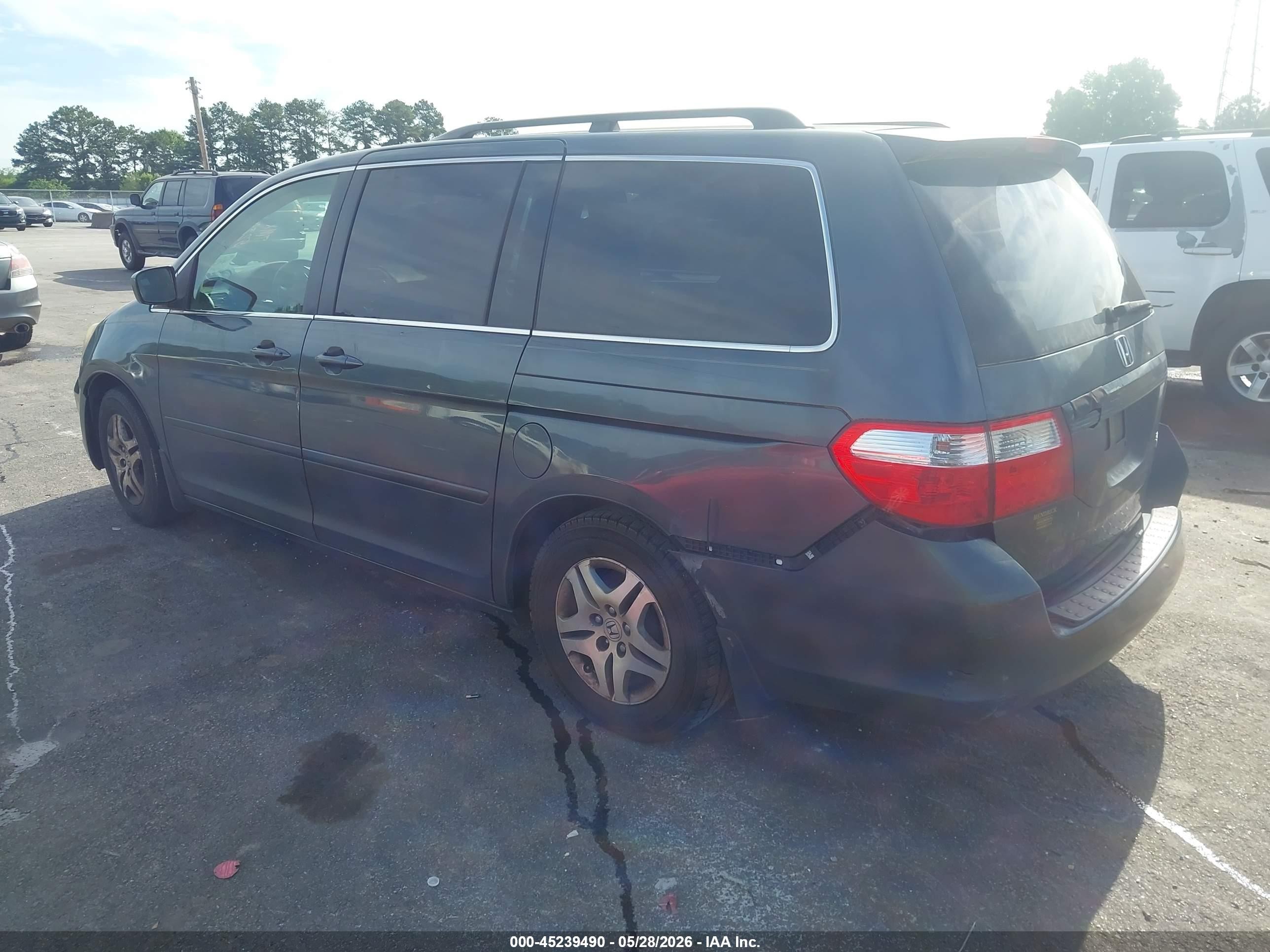 2005 Honda Odyssey Ex Gray vin: 5FNRL384X5B411003