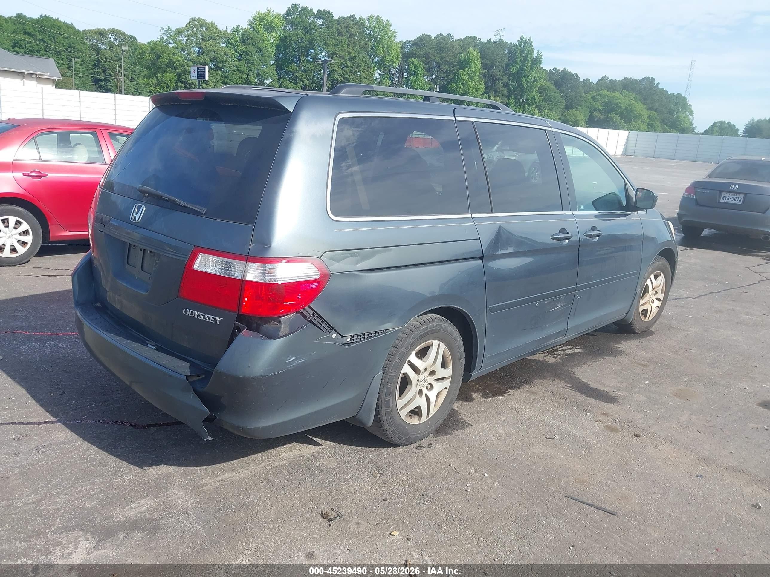 2005 Honda Odyssey Ex Gray vin: 5FNRL384X5B411003
