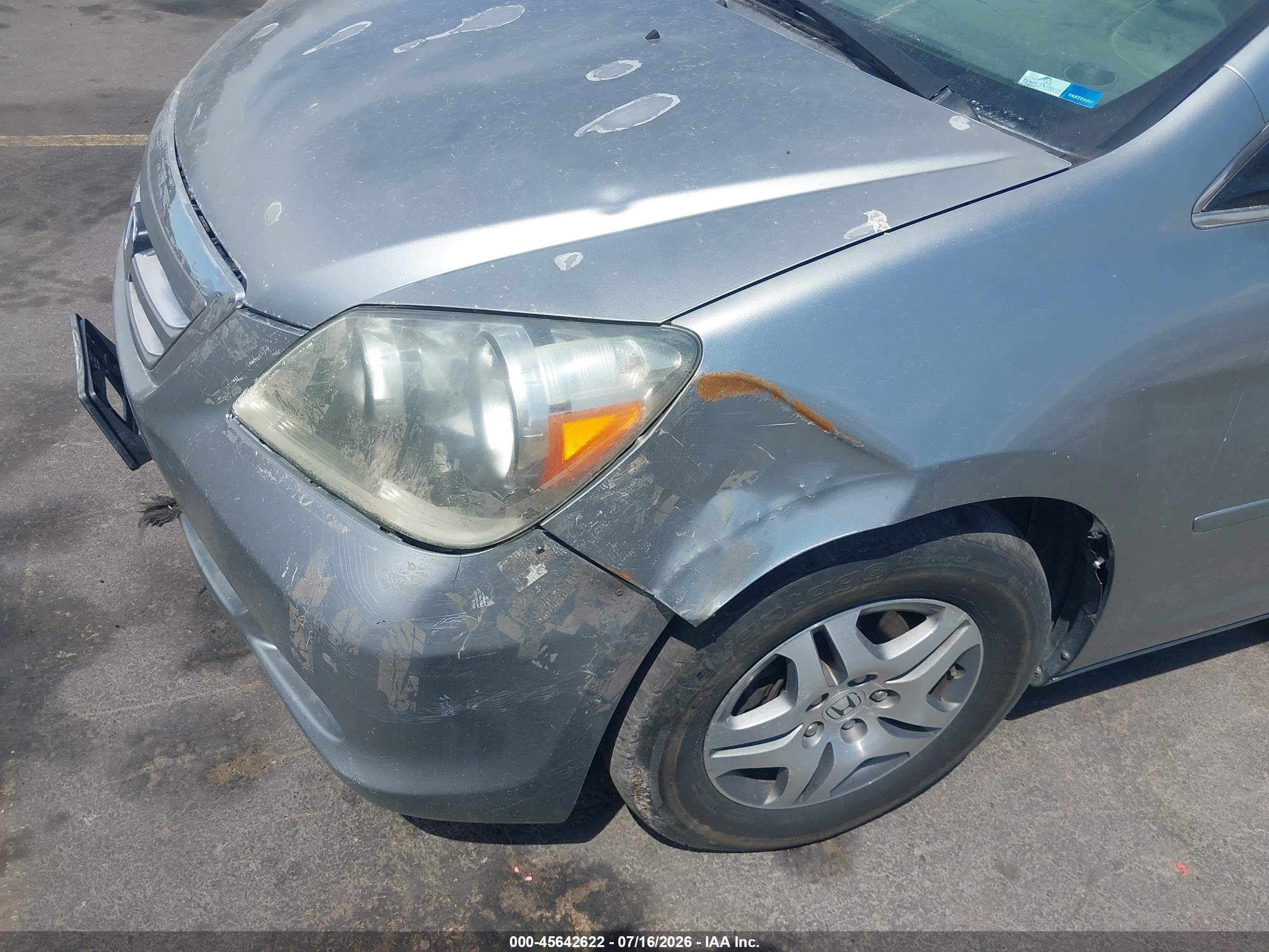 2007 Honda Odyssey Ex Gray vin: 5FNRL384X7B013857