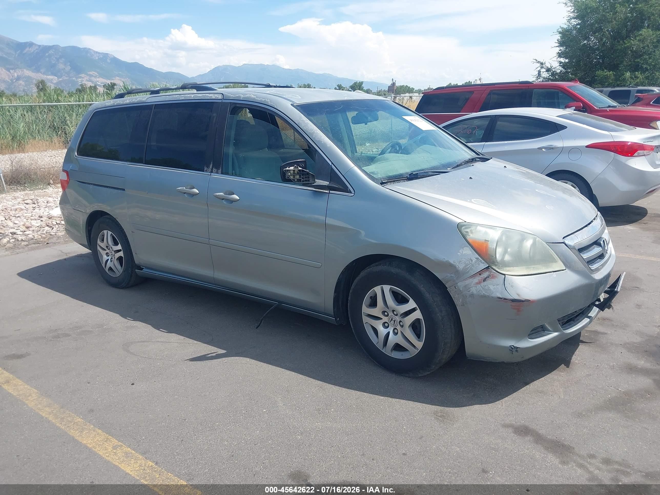 2007 Honda Odyssey Ex Серый vin: 5FNRL384X7B013857