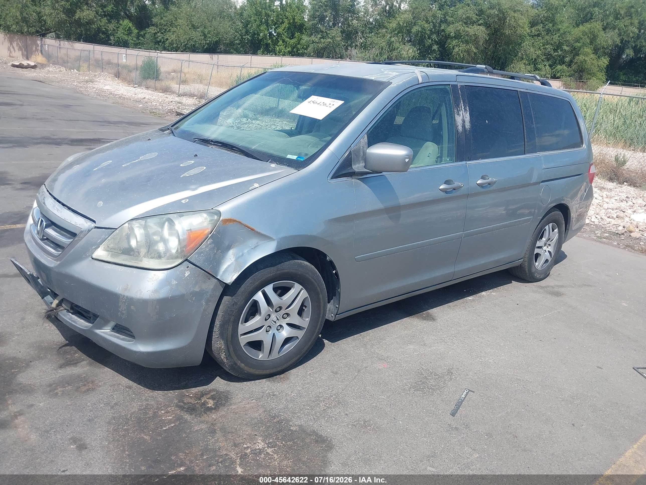2007 Honda Odyssey Ex Gray vin: 5FNRL384X7B013857