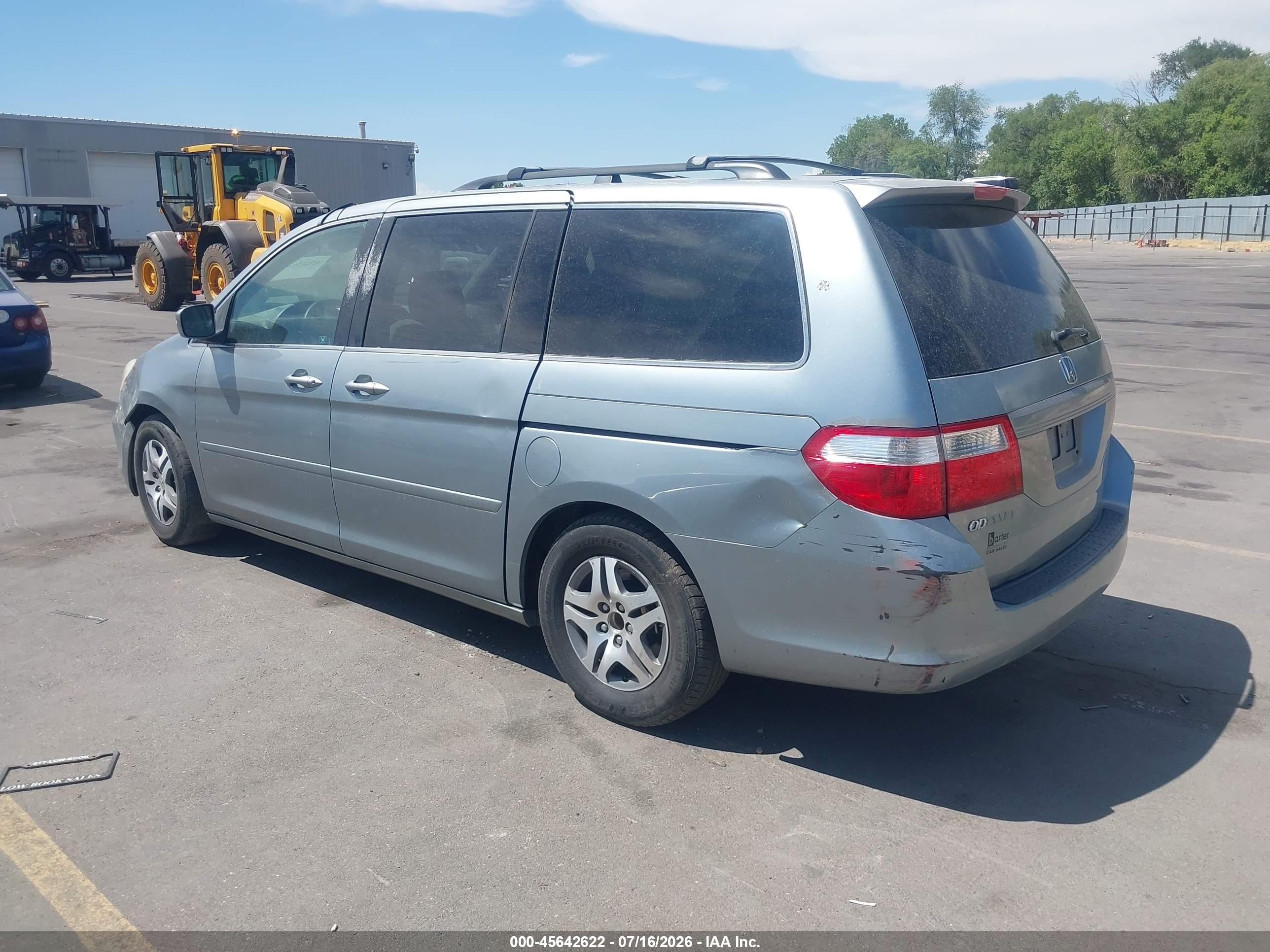 2007 Honda Odyssey Ex Gray vin: 5FNRL384X7B013857