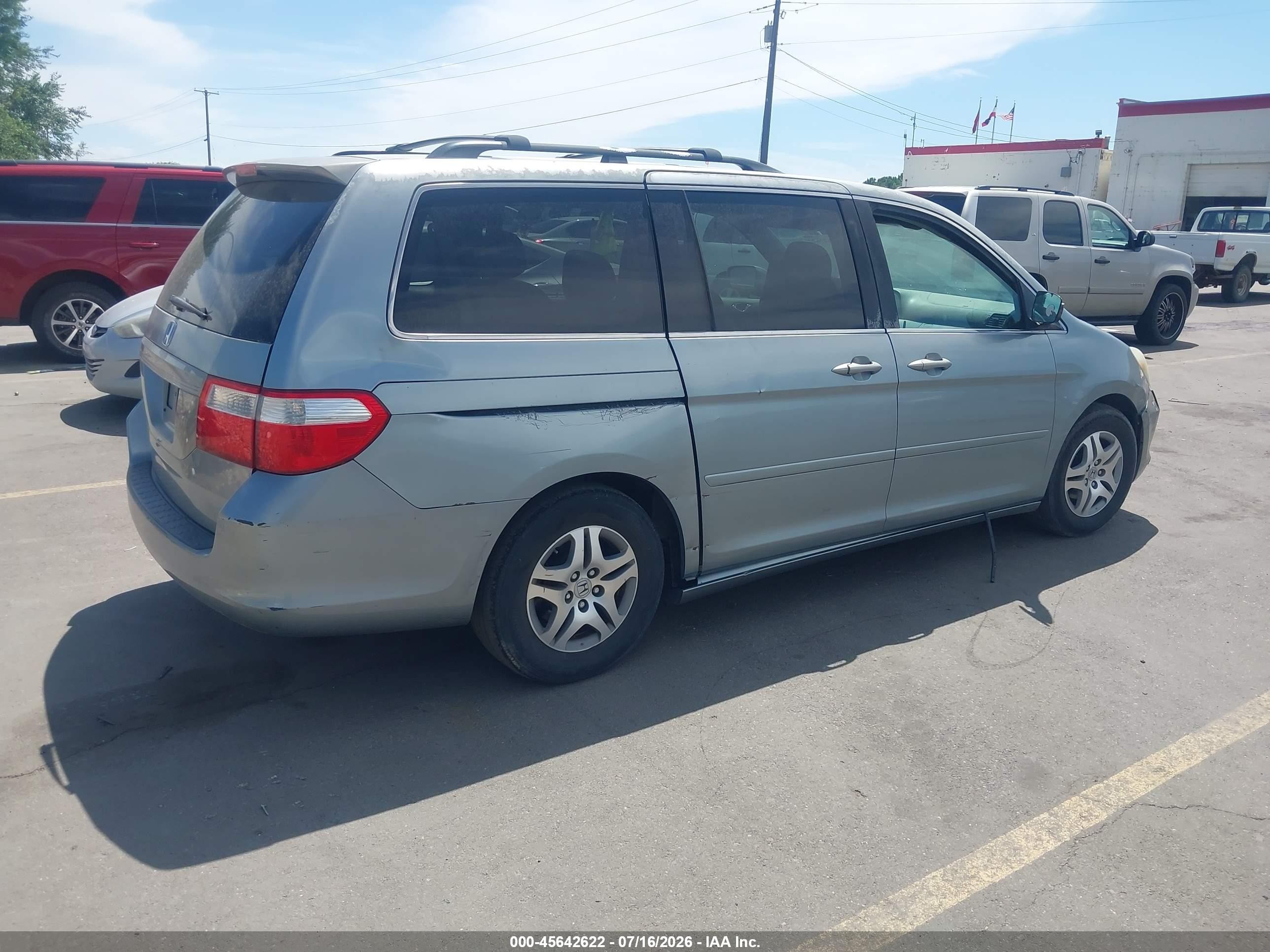 2007 Honda Odyssey Ex Gray vin: 5FNRL384X7B013857