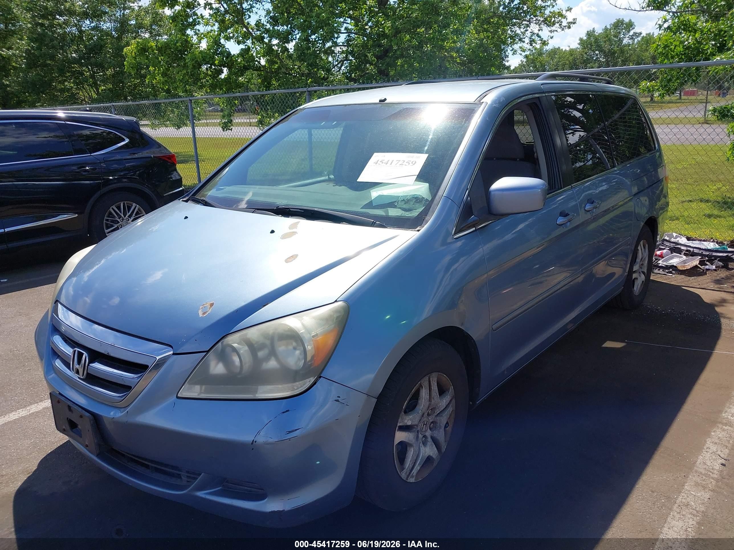 2007 Honda Odyssey Ex Blue vin: 5FNRL384X7B075873