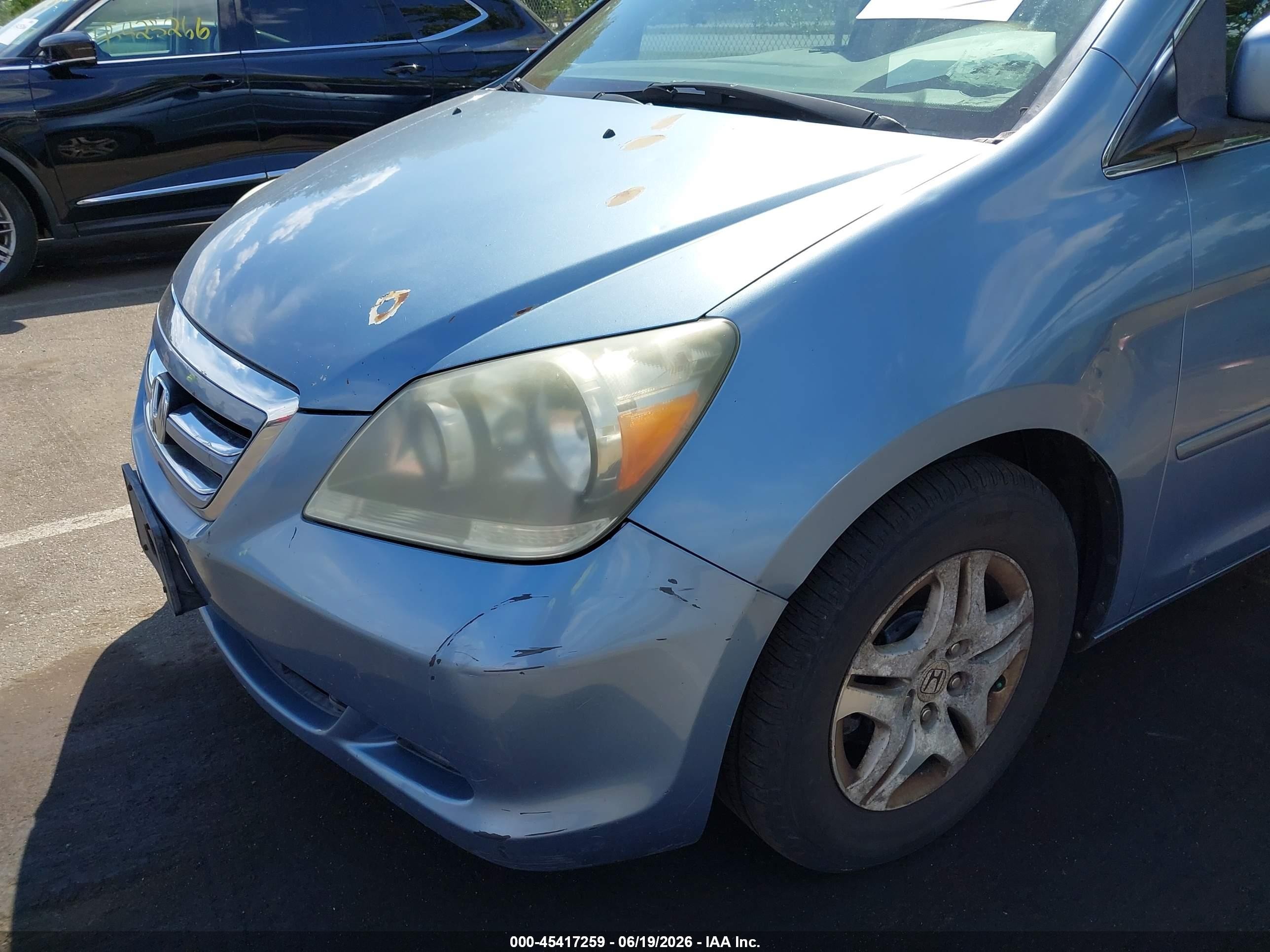 2007 Honda Odyssey Ex Blue vin: 5FNRL384X7B075873