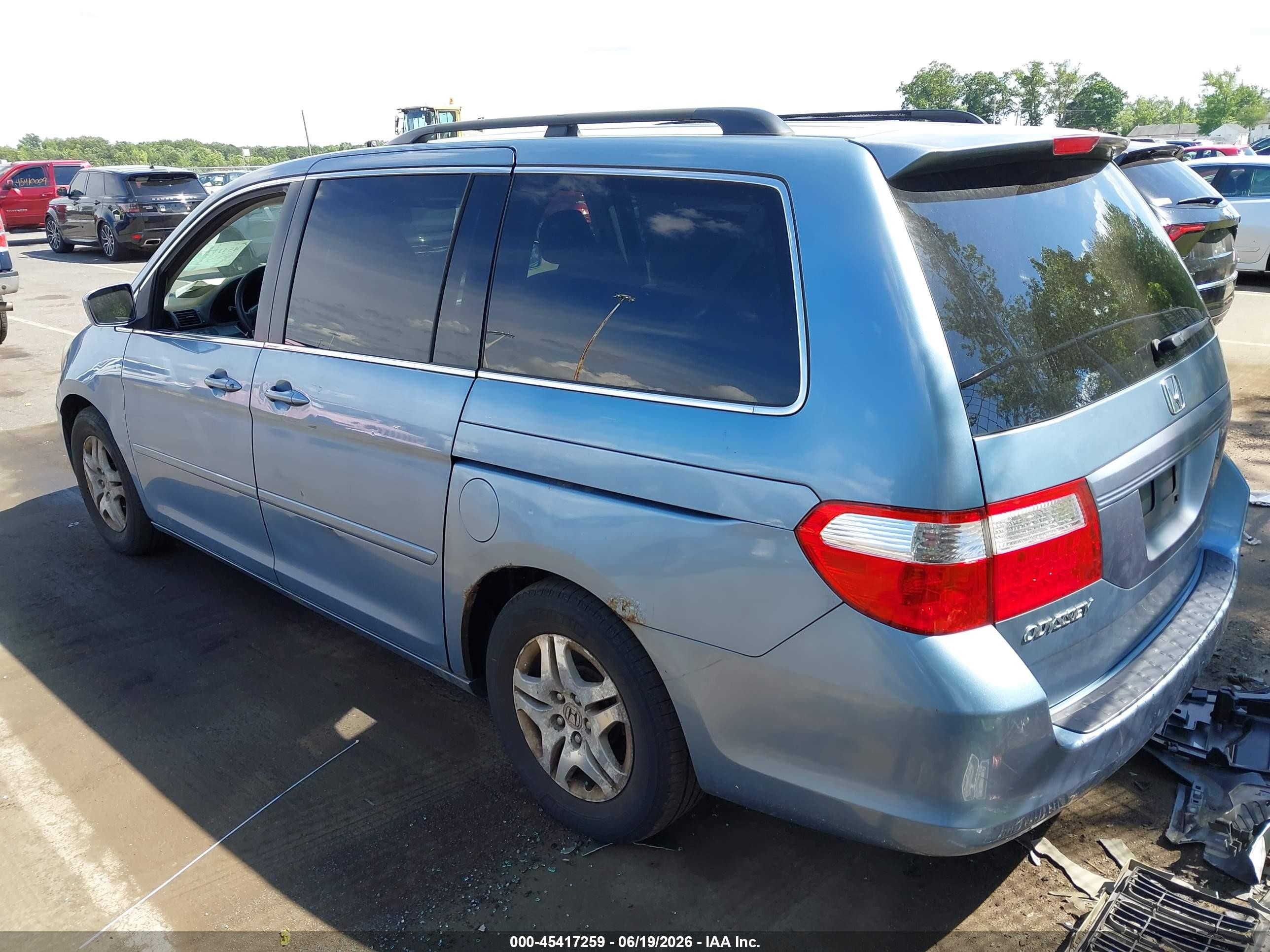 2007 Honda Odyssey Ex Blue vin: 5FNRL384X7B075873
