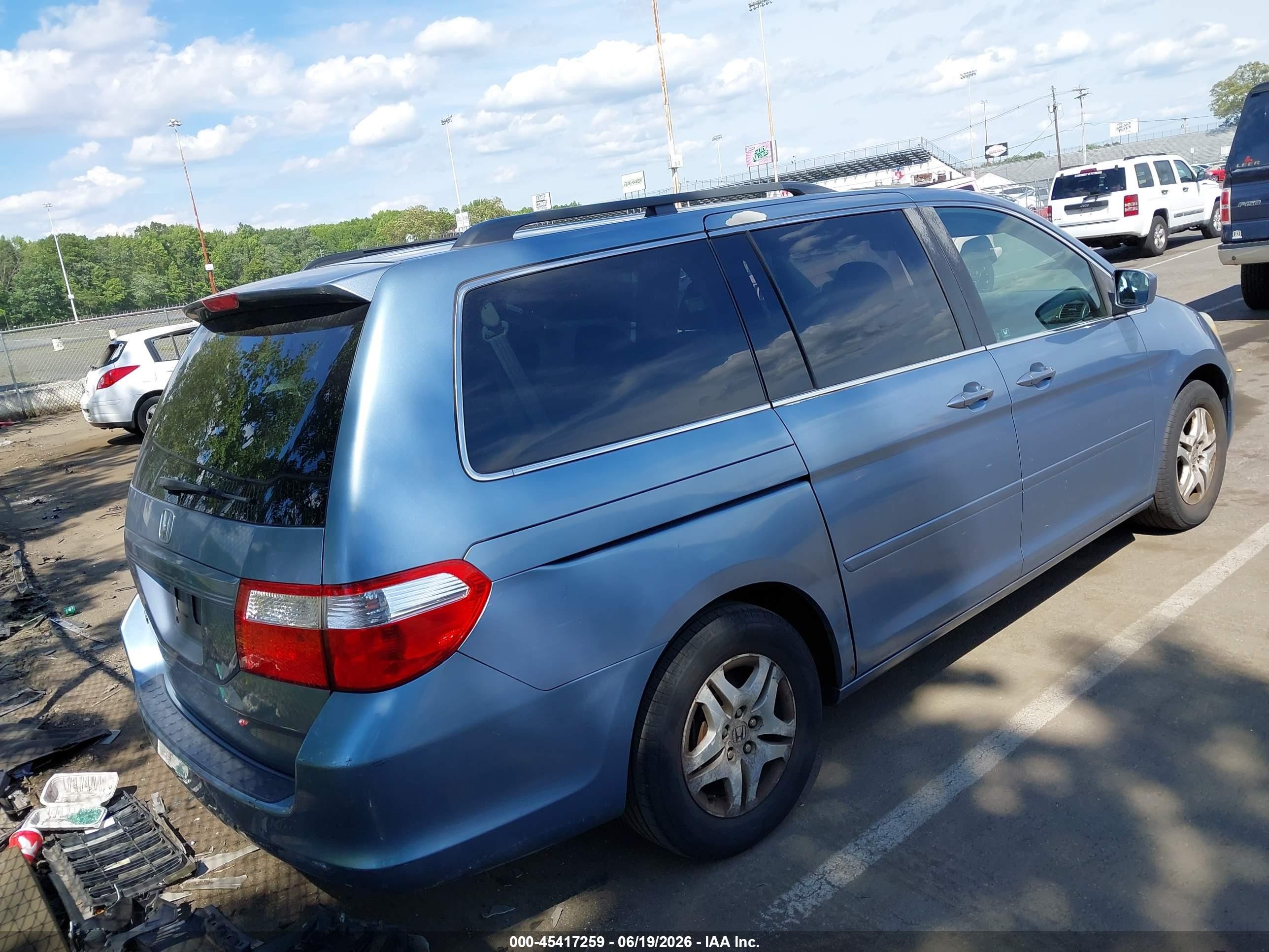 2007 Honda Odyssey Ex Blue vin: 5FNRL384X7B075873